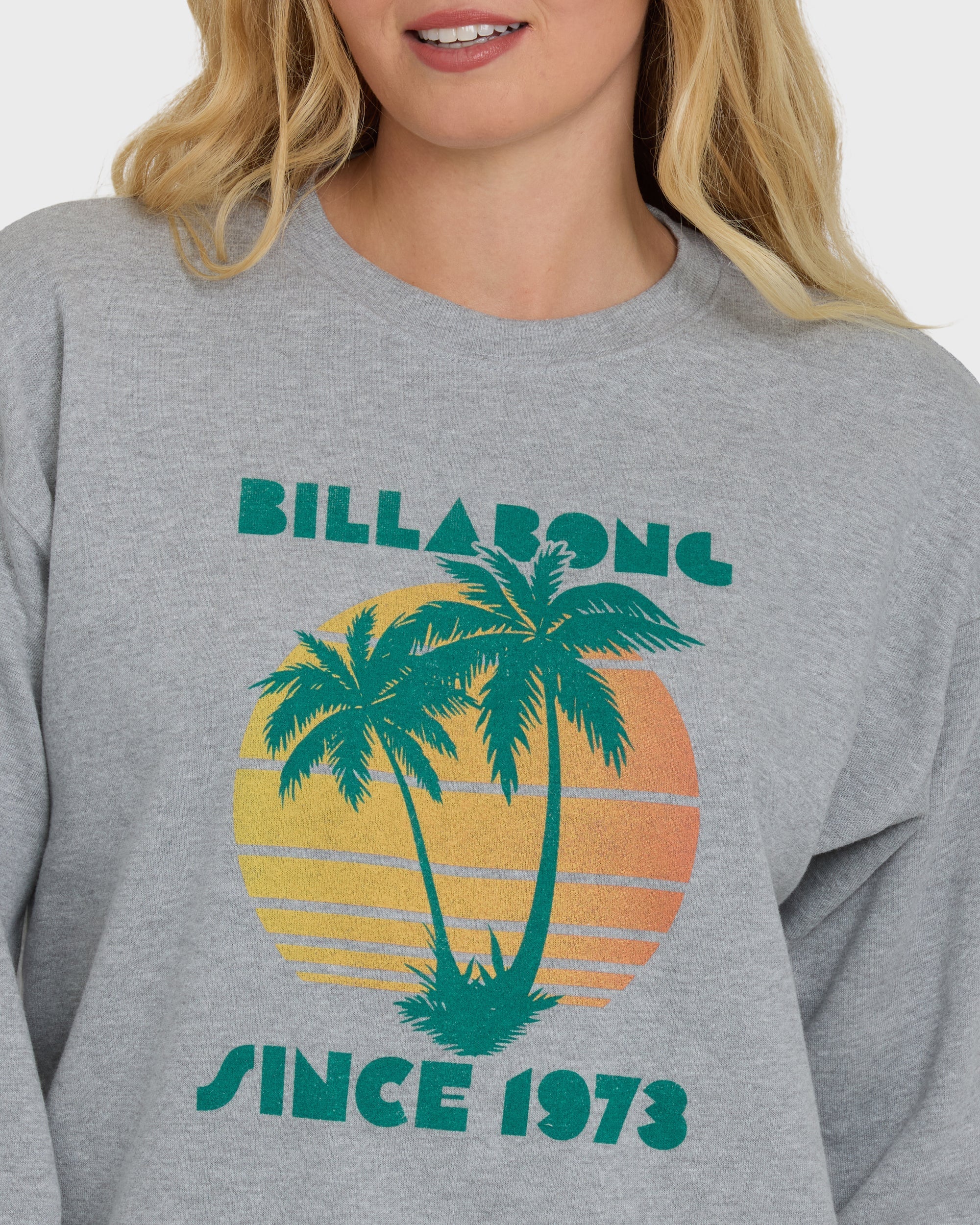 Billabong My Fave Beach Crewneck Sweatshirt - Heather Gray