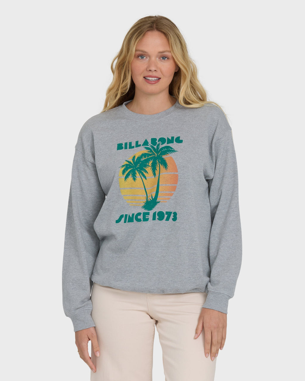 Billabong My Fave Beach Crewneck Sweatshirt - Heather Gray