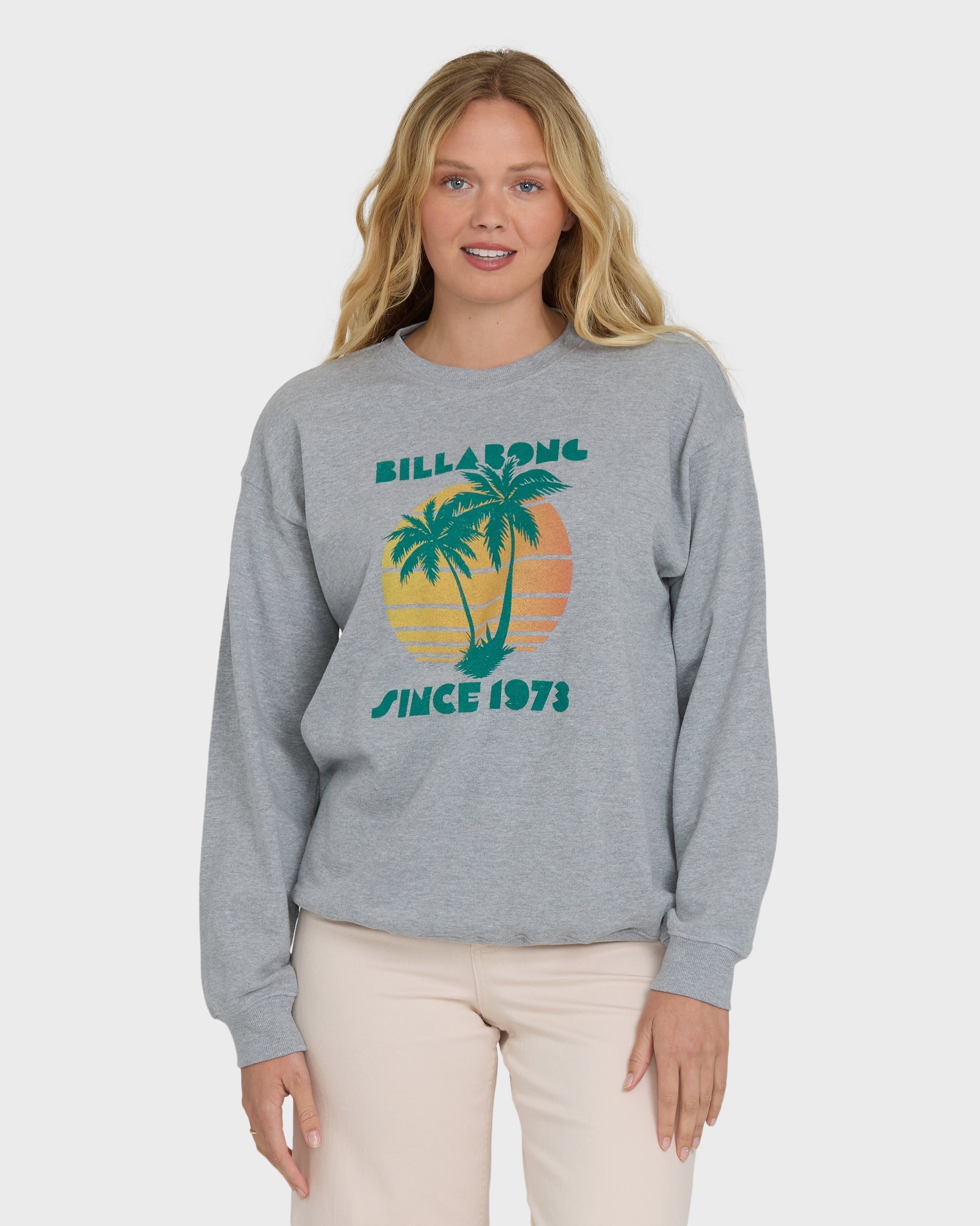 Billabong My Fave Beach Crewneck Sweatshirt - Heather Gray