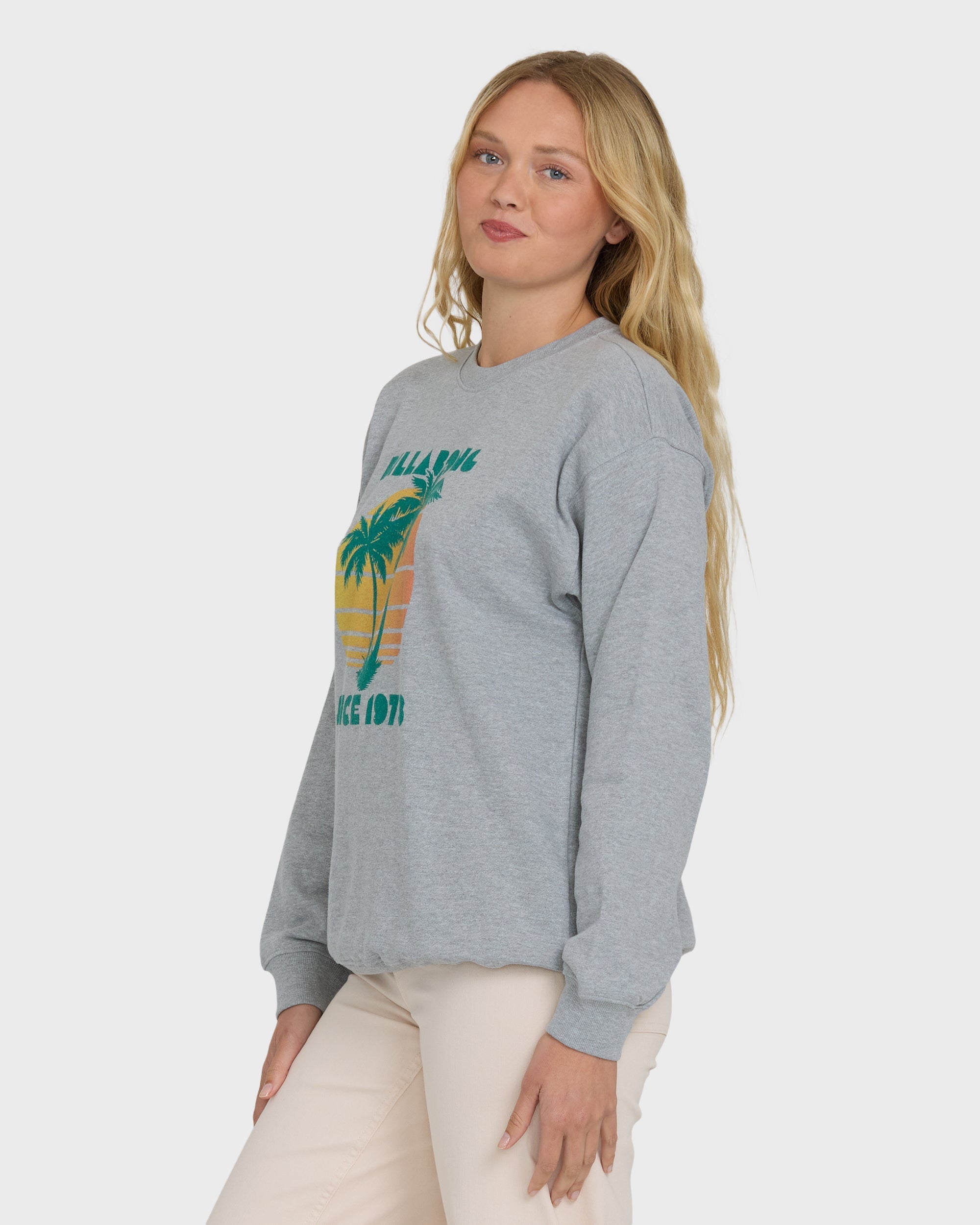 Billabong My Fave Beach Crewneck Sweatshirt - Heather Gray