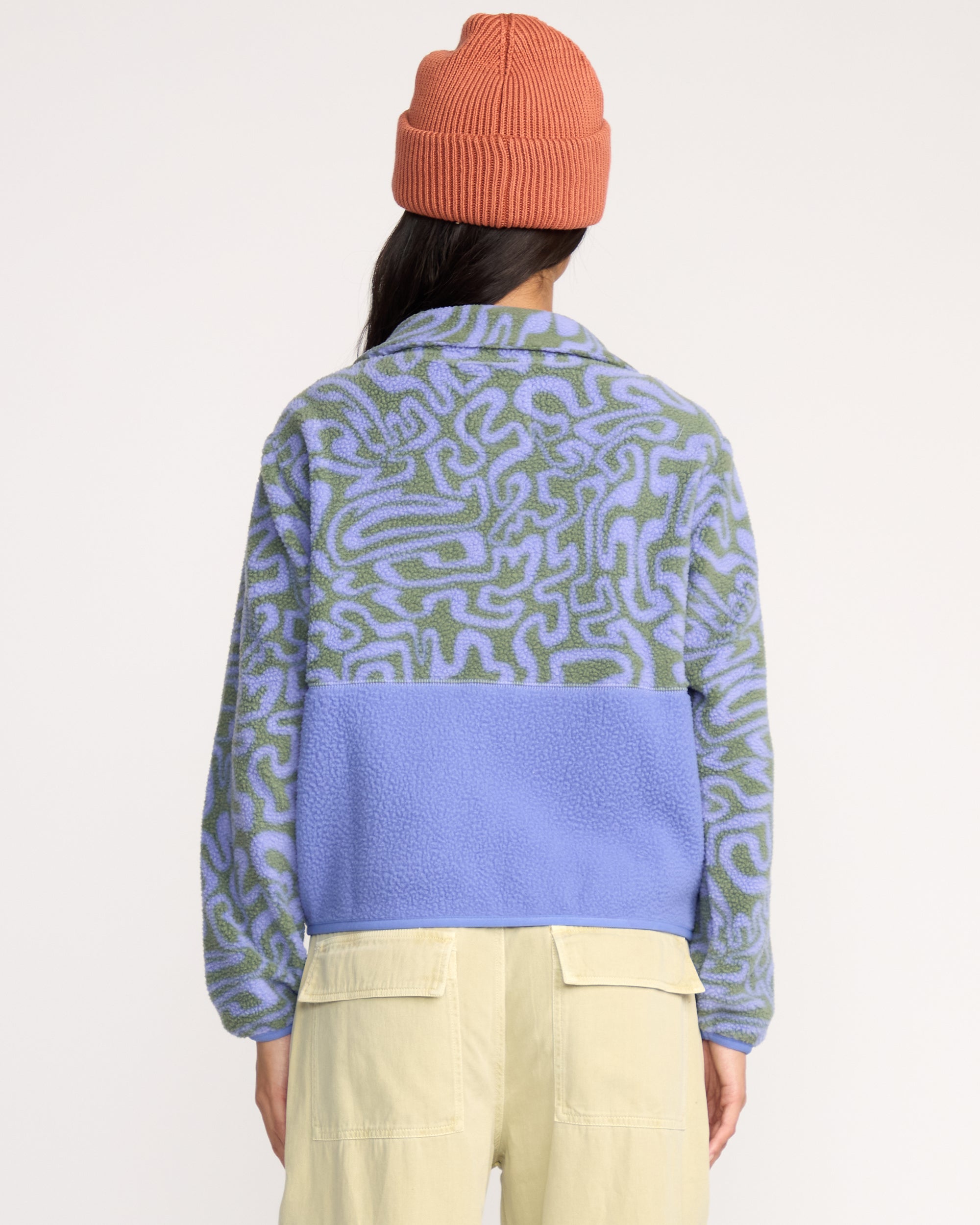 Billabong A/Div Rock Jetty Mock Neck Zip Sherpa Fleece - Iris