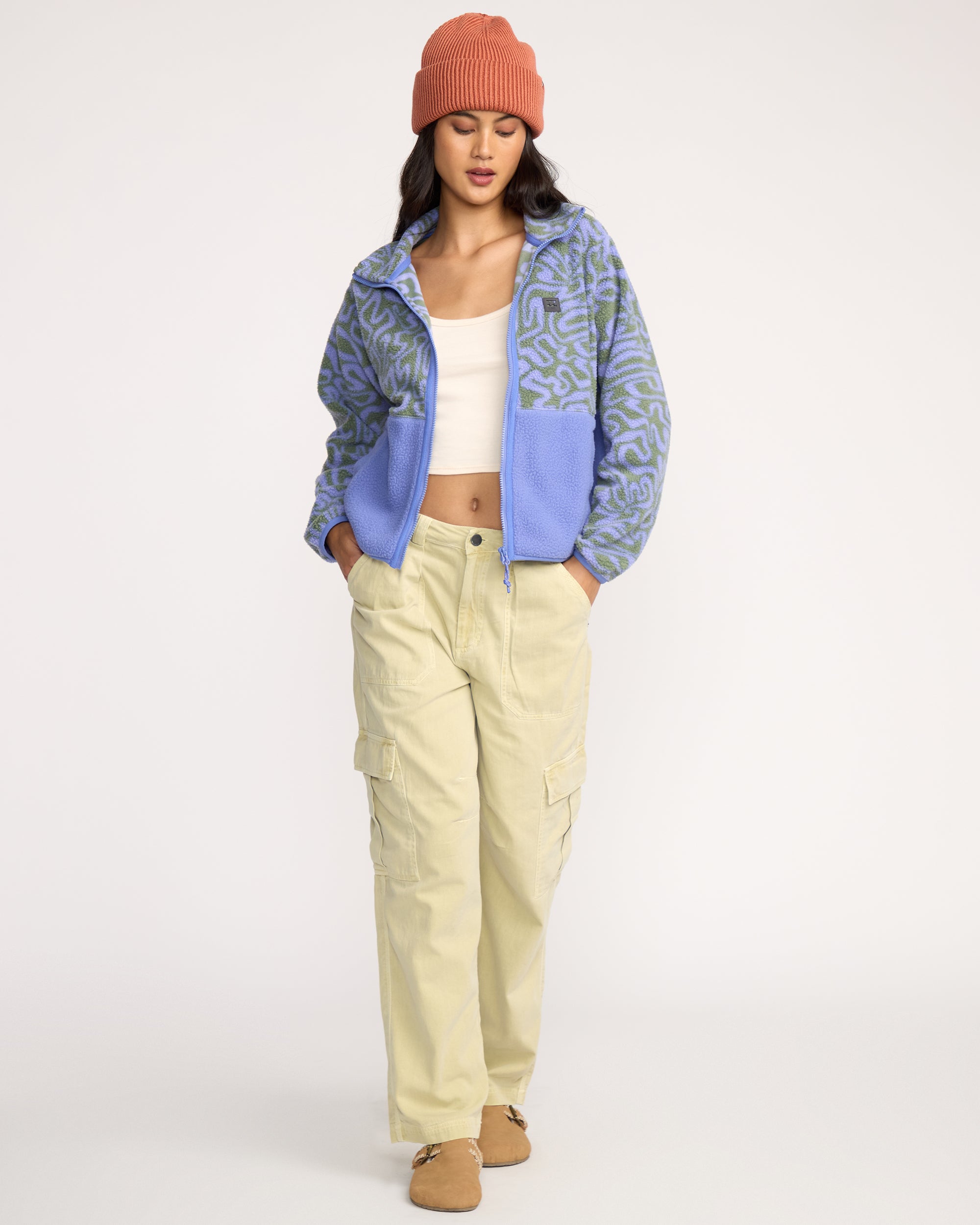 Billabong A/Div Rock Jetty Mock Neck Zip Sherpa Fleece - Iris