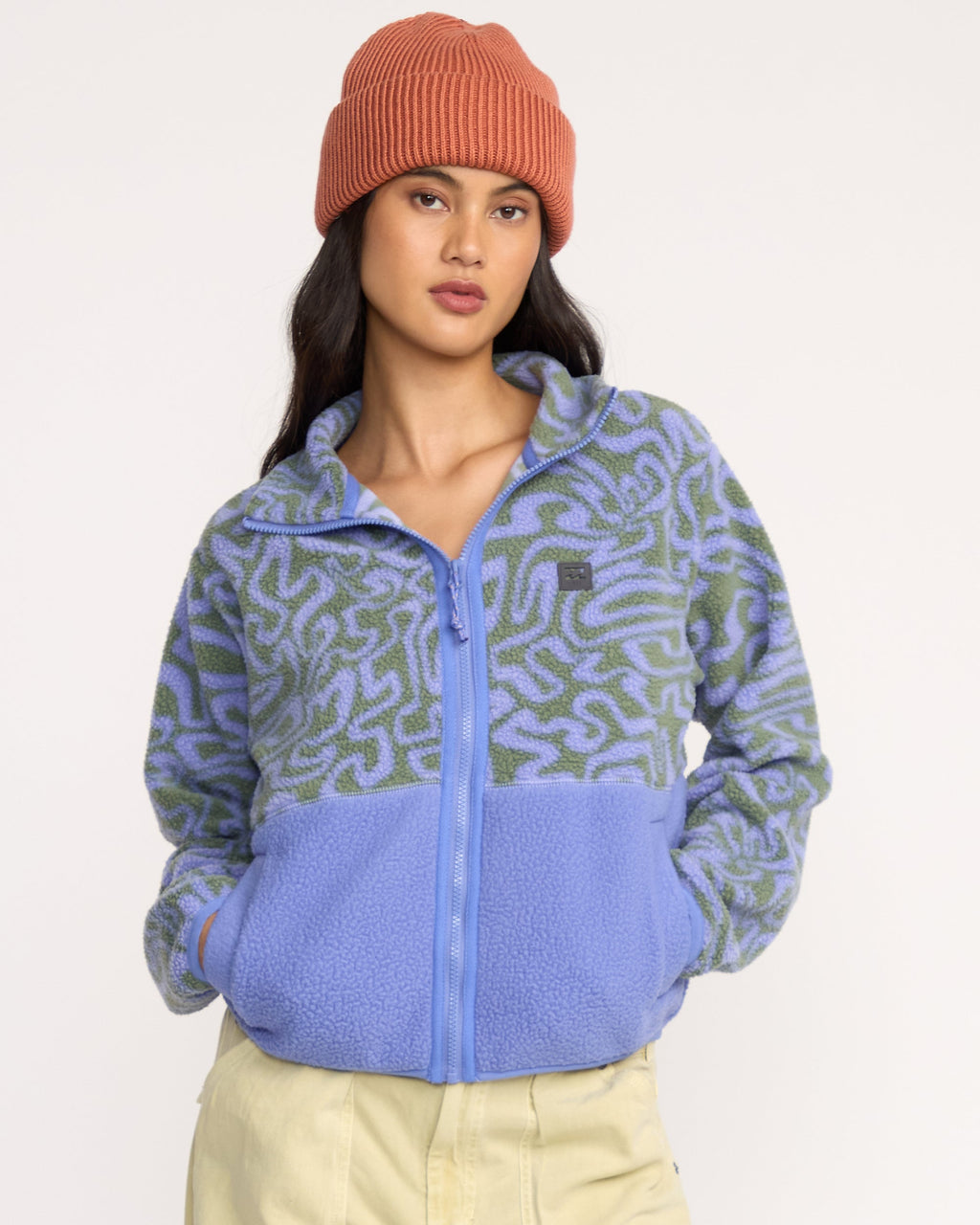 Billabong A/Div Rock Jetty Mock Neck Zip Sherpa Fleece - Iris