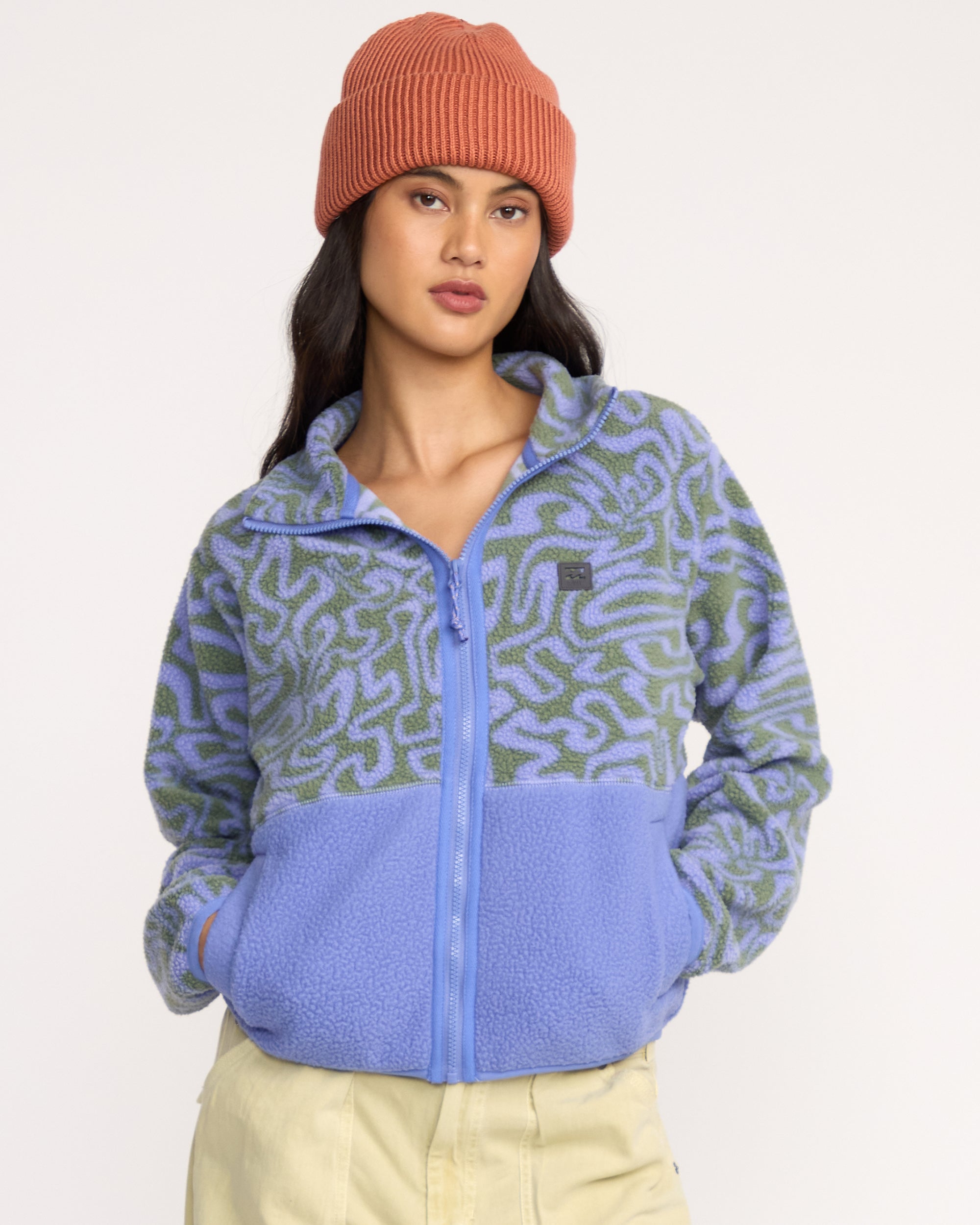 Billabong A/Div Rock Jetty Mock Neck Zip Sherpa Fleece - Iris