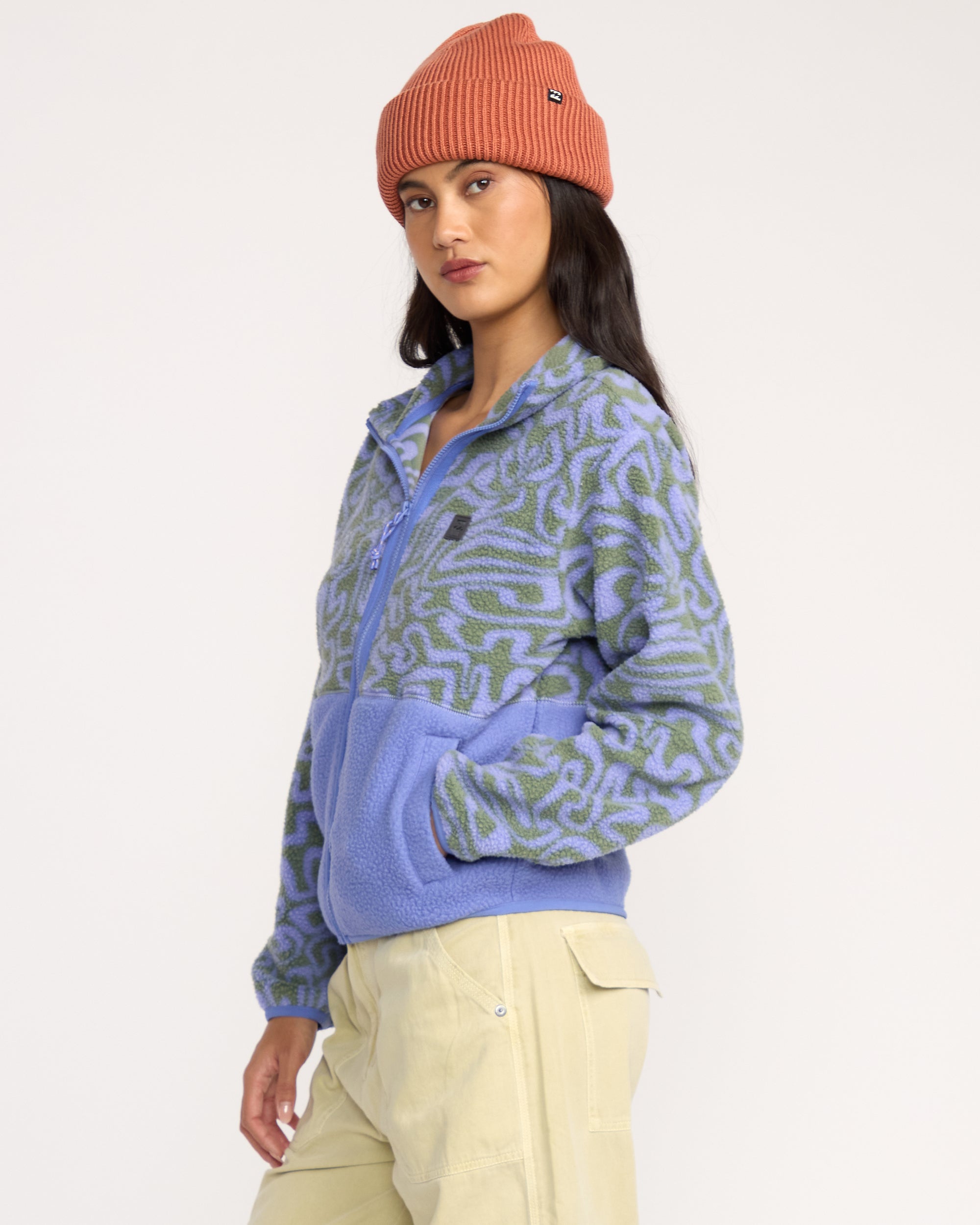 Billabong A/Div Rock Jetty Mock Neck Zip Sherpa Fleece - Iris