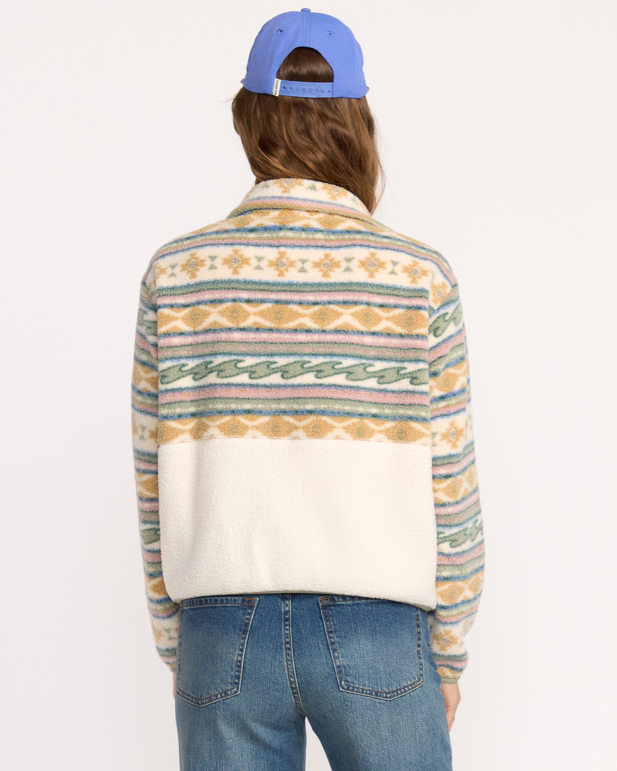 Billabong A/Div Rock Jetty Mock Neck Zip Sherpa Fleece - Whitecap