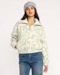 Billabong A/Div Barra Half Zip Sherpa Fleece - Green Haze