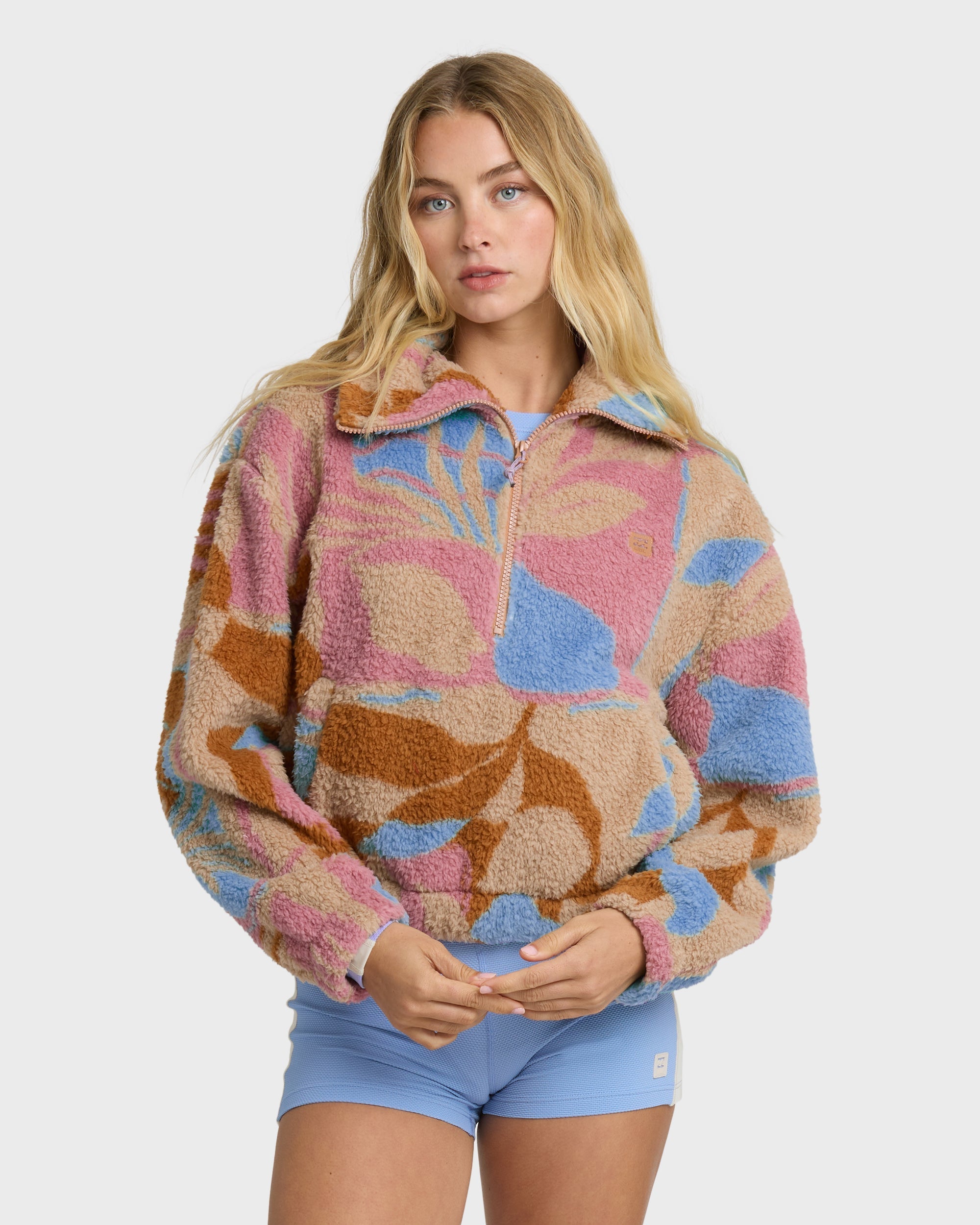 Billabong A/Div Barra Half Zip Sherpa Fleece - Oatmeal