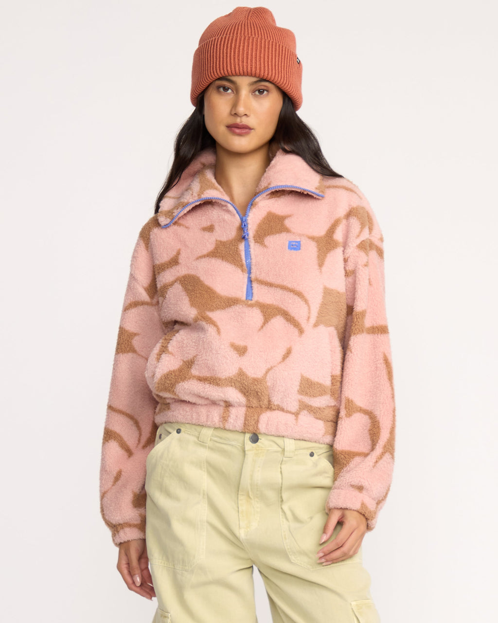 Billabong A/Div Barra Half Zip Sherpa Fleece - Rose Brown