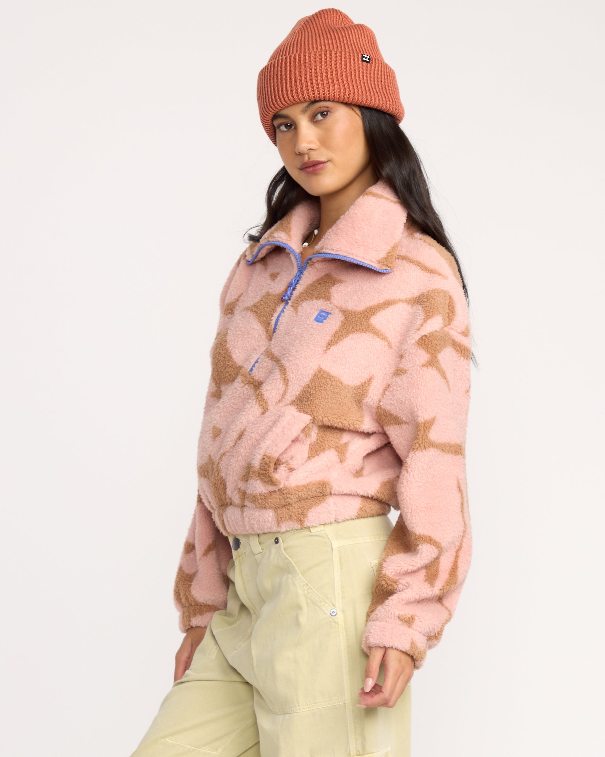Billabong A/Div Barra Half Zip Sherpa Fleece - Rose Brown