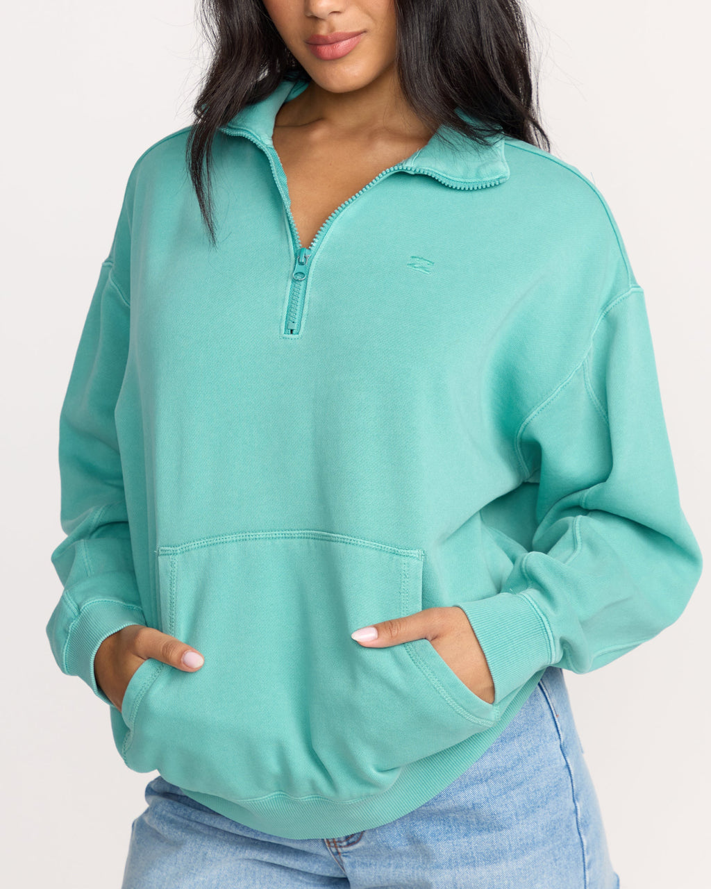 Billabong Hula Half Zip Sweatshirt - Blue Bird