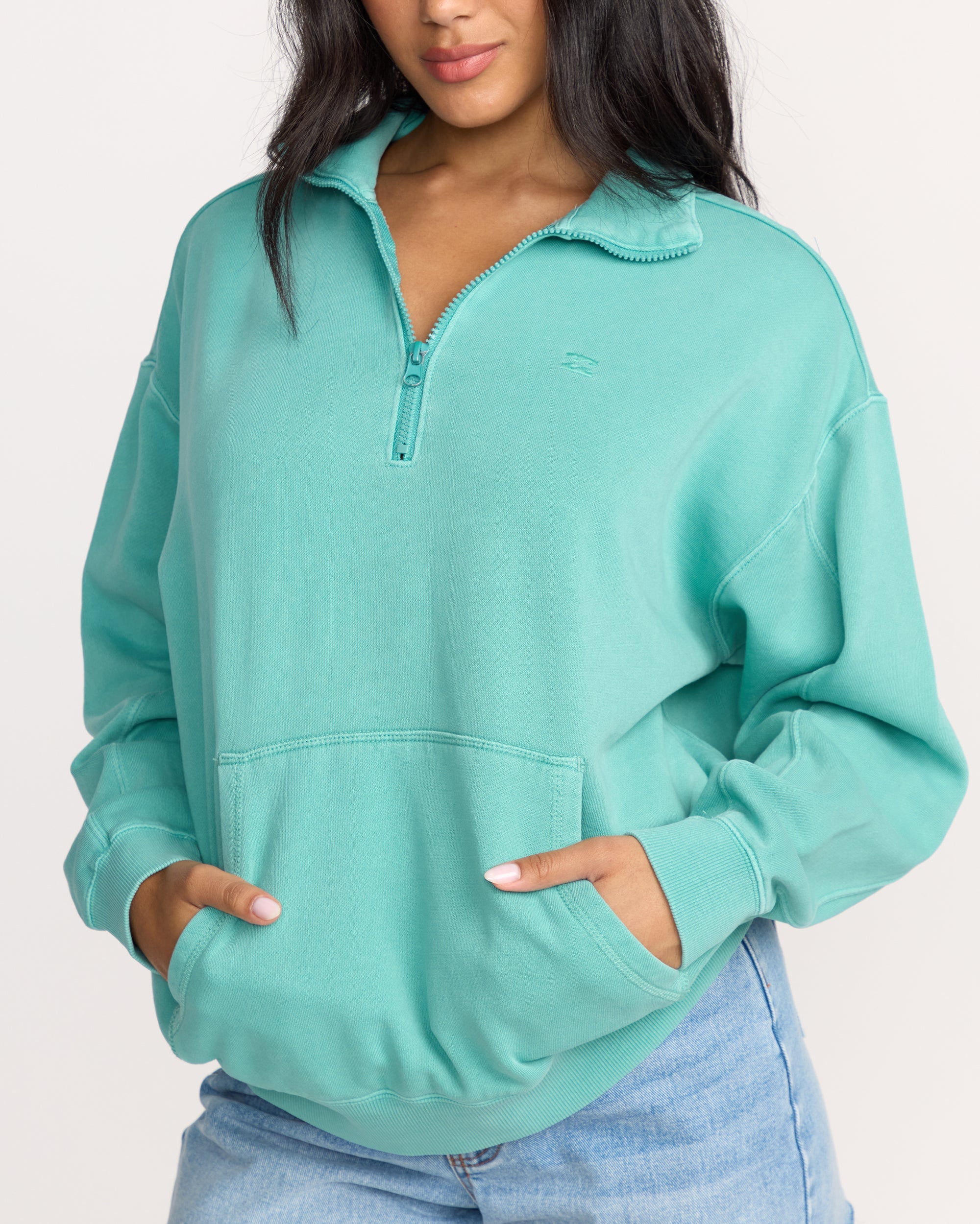 Billabong Hula Half Zip Sweatshirt - Blue Bird