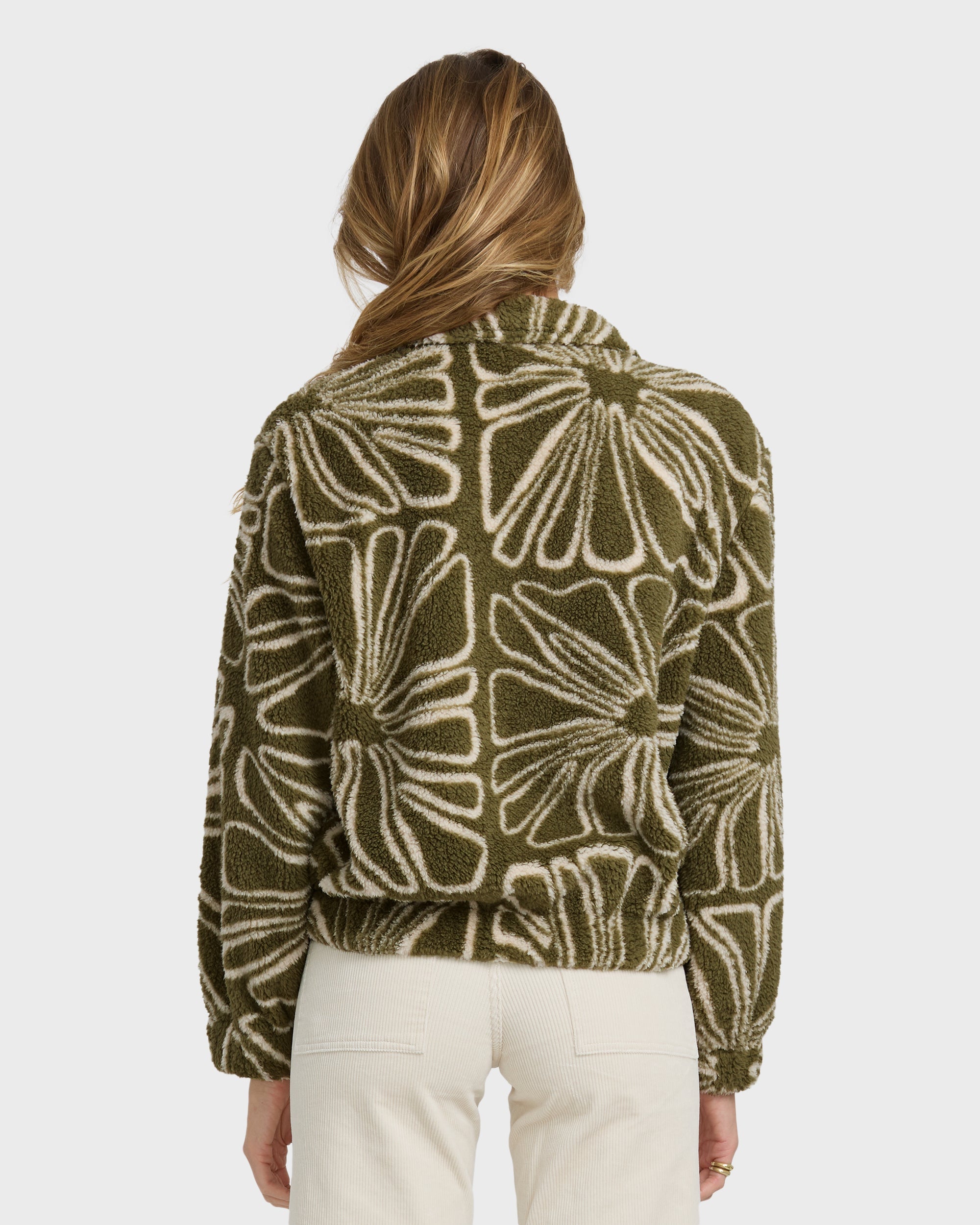 Billabong First Light Sherpa Front Zip Fleece - Martini Olive