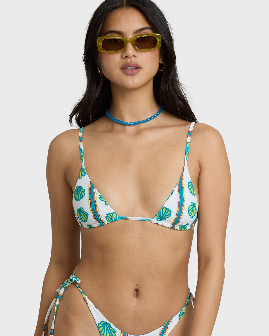 Billabong Salty Waves Reversible Mini Slide Triangle Bikini Top - Salt Crystal