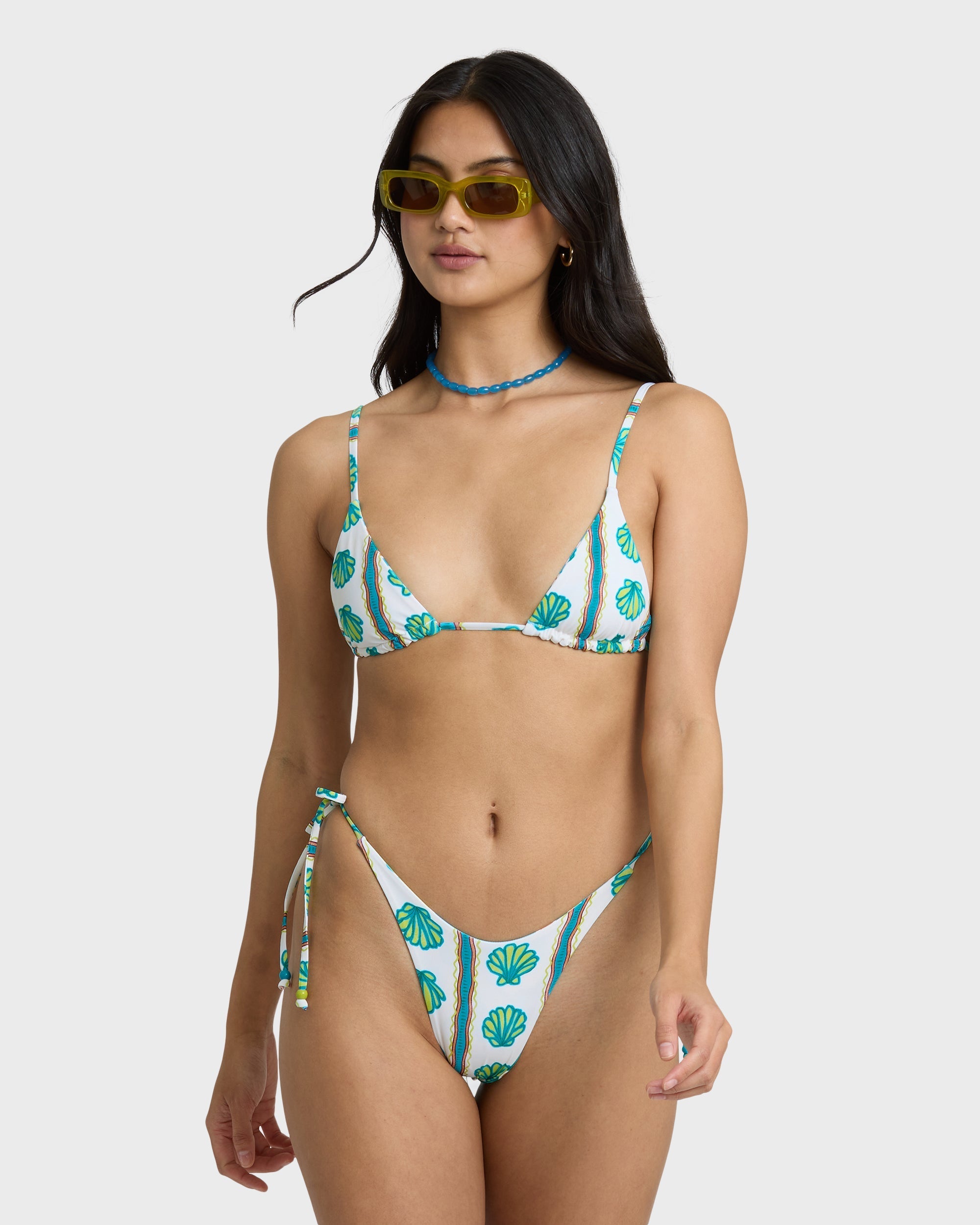 Billabong Salty Waves Reversible Mini Slide Triangle Bikini Top - Salt Crystal