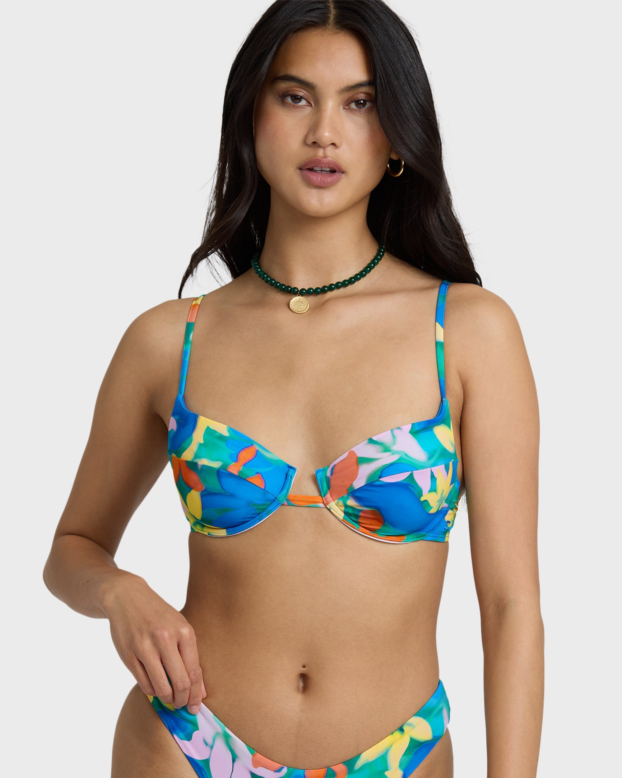 Billabong Agua Flores Leah Underwire Bikini Top - Blue Multi