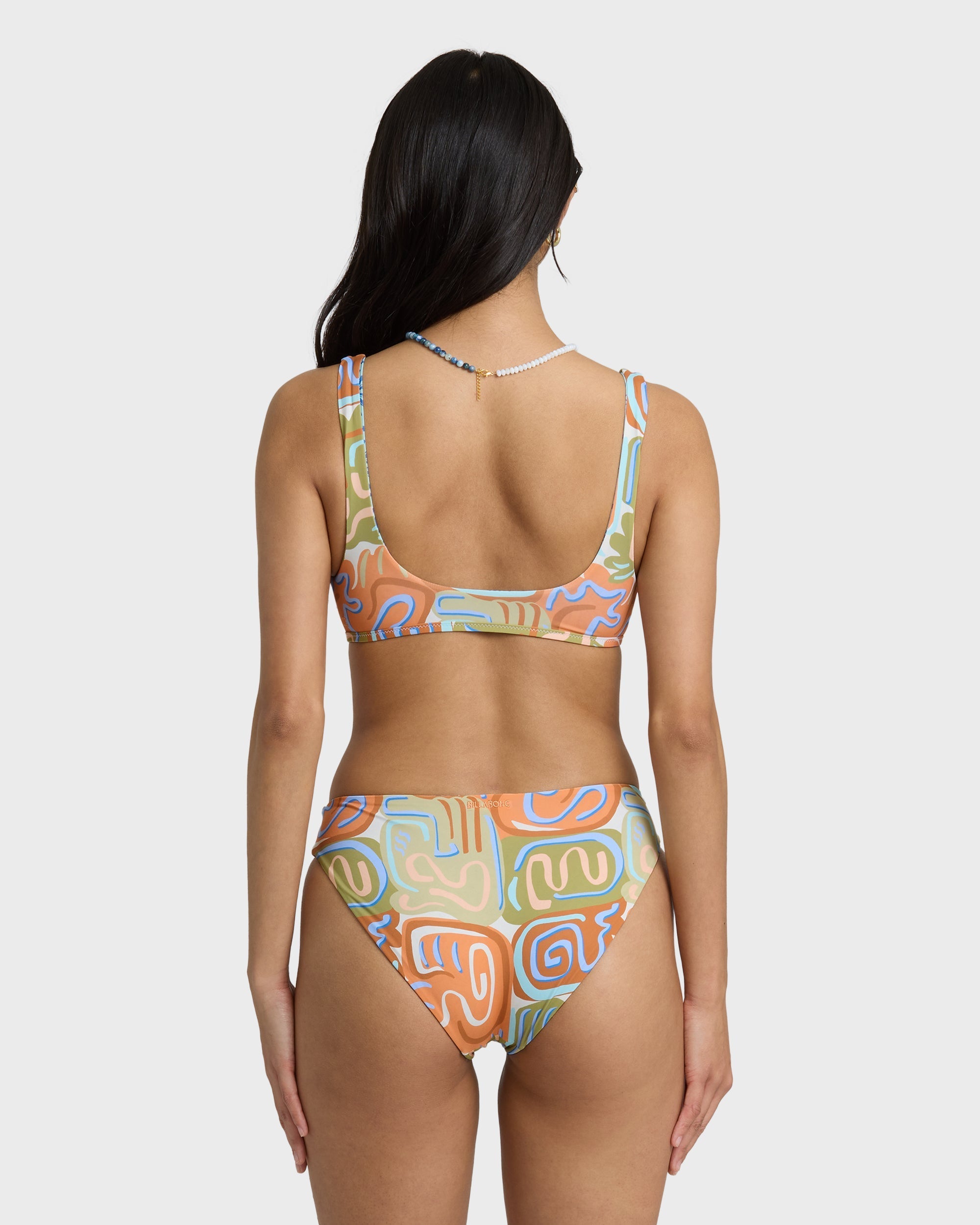 Billabong Le Surf Reversible Ava Tank Swim Tank Bikini Top - Orange Multi