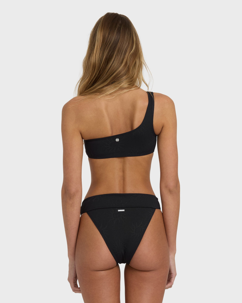 Billabong Laura Twisted Sun One-shoulder Tank Bikini Top - Black Pebble