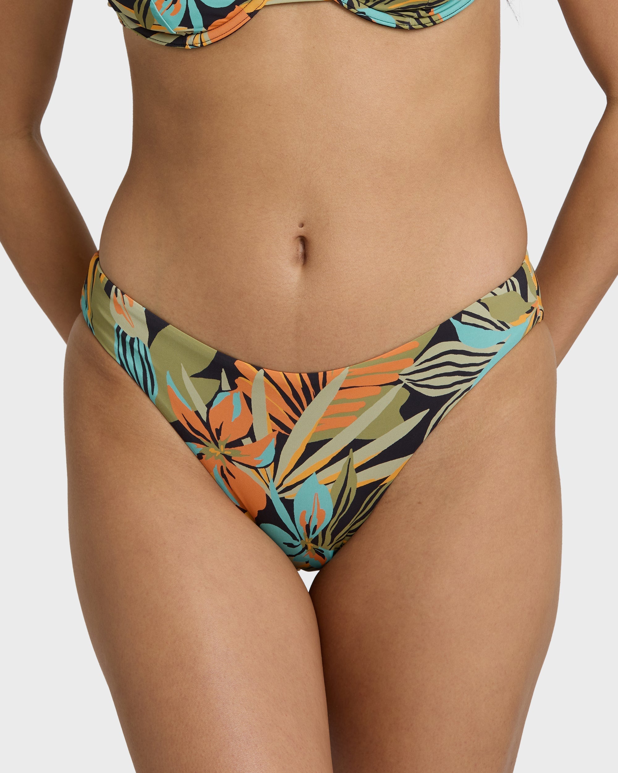 Billabong Des Tropiques Lowrider Full Bikini Bottom - Black Multi