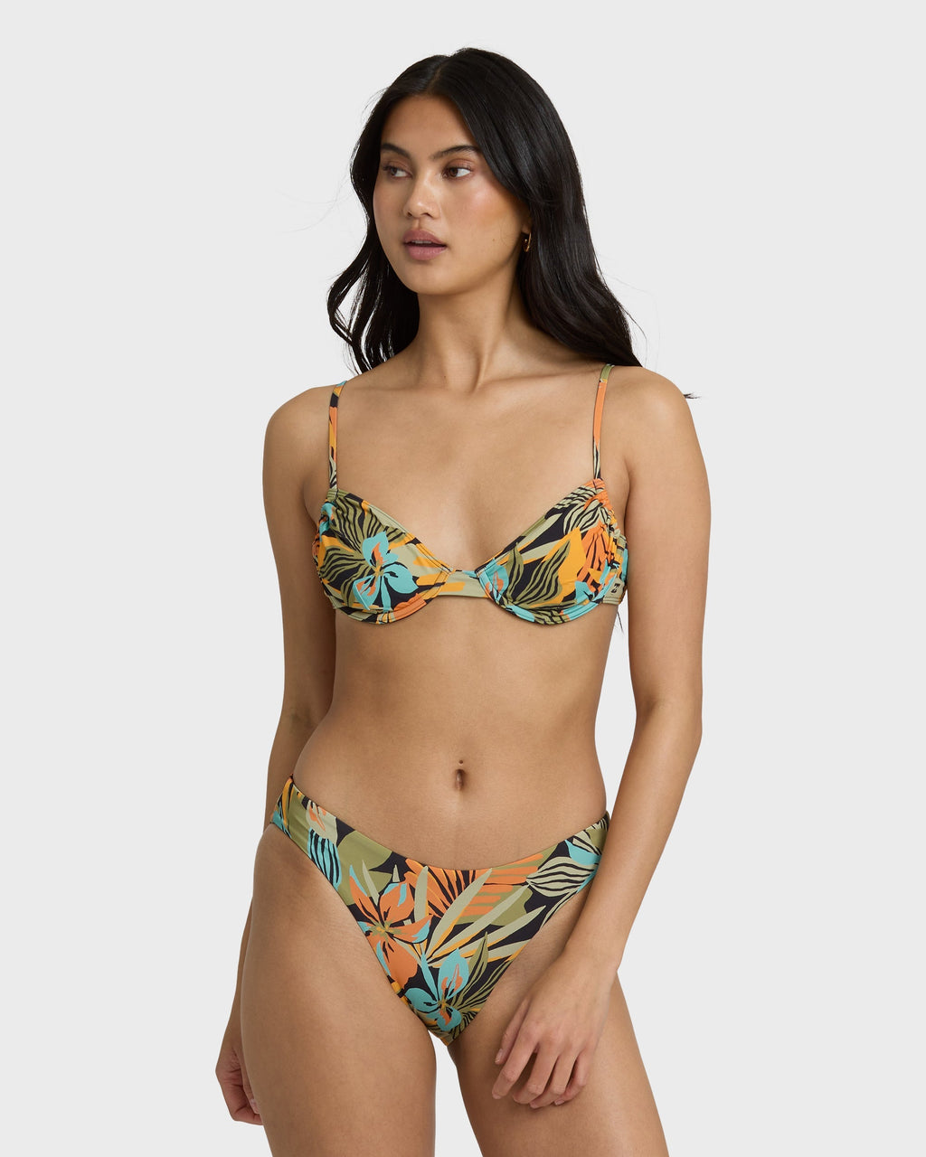 Billabong Des Tropiques Lowrider Full Bikini Bottom - Black Multi