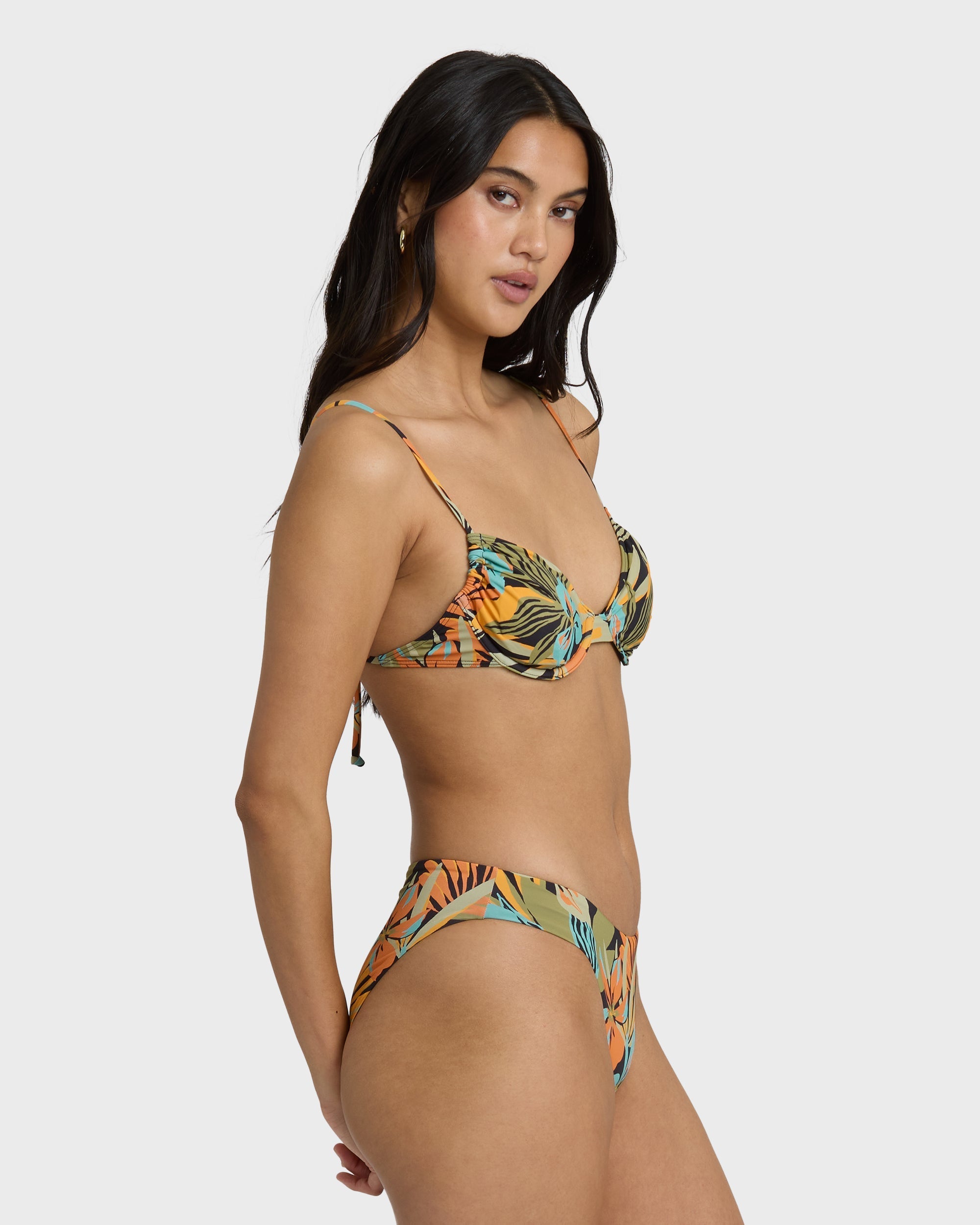 Billabong Des Tropiques Lowrider Full Bikini Bottom - Black Multi