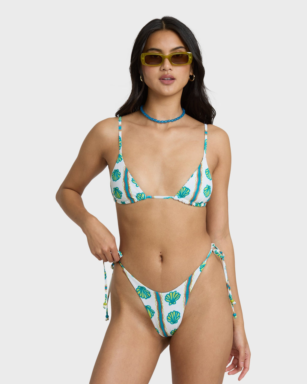 Billabong Salty Waves Reversible Tie-side Dippi Skimpy Bikini Bottom - Salt Crystal