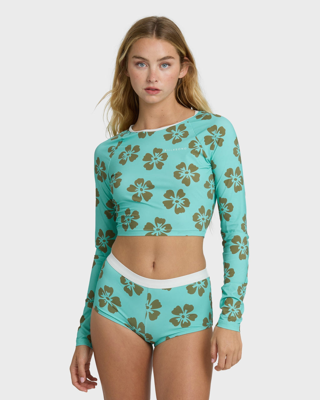 Billabong Last Summer Boyshort Surf Short Bikini Bottom - Ocean Spray