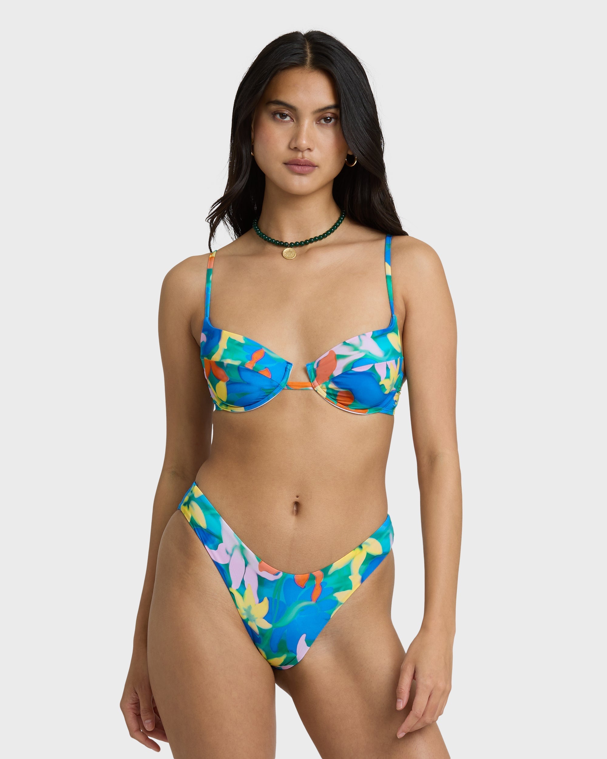 Billabong Agua Flores Bondi Medium Bikini Bottom - Blue Multi