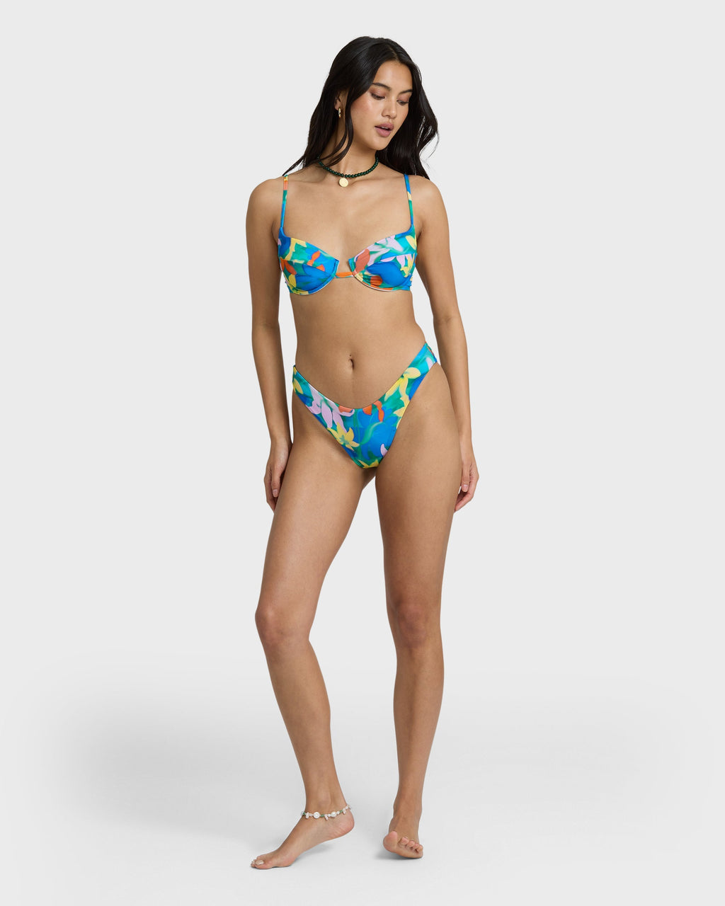 Billabong Agua Flores Bondi Medium Bikini Bottom - Blue Multi