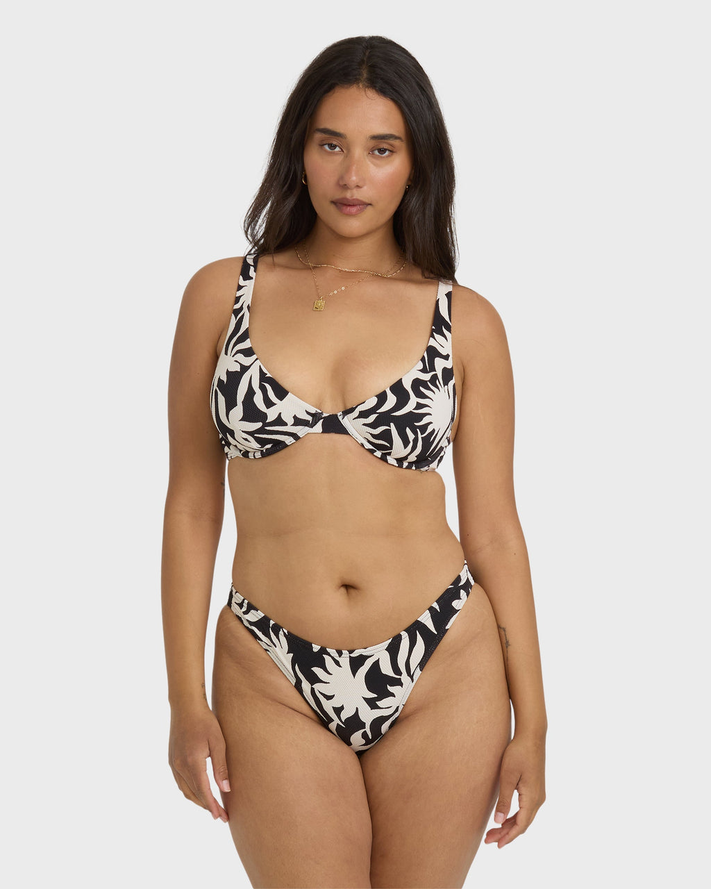 Billabong By My Side Tropic Bikini Bottom - Black White