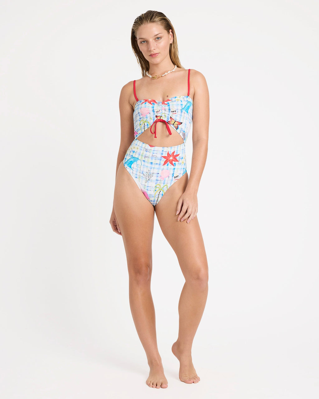 Billabong Lottie Hall Summer Bandeau One-piece Swimsuit - White Multi