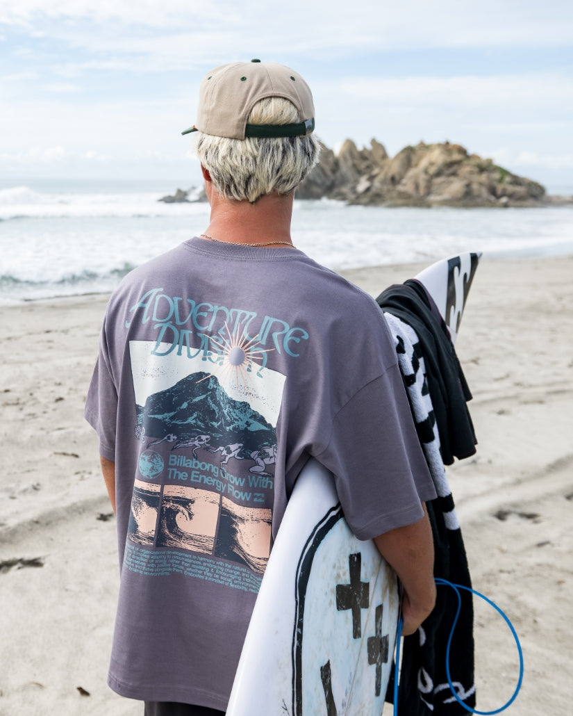 Billabong Grow OG A/Div Short Sleeve T-Shirt - Grey Violet