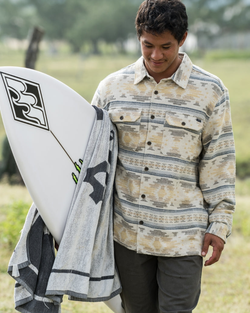 Billabong Offshore Jacquard Long Sleeve Flannel Shirt - Sand