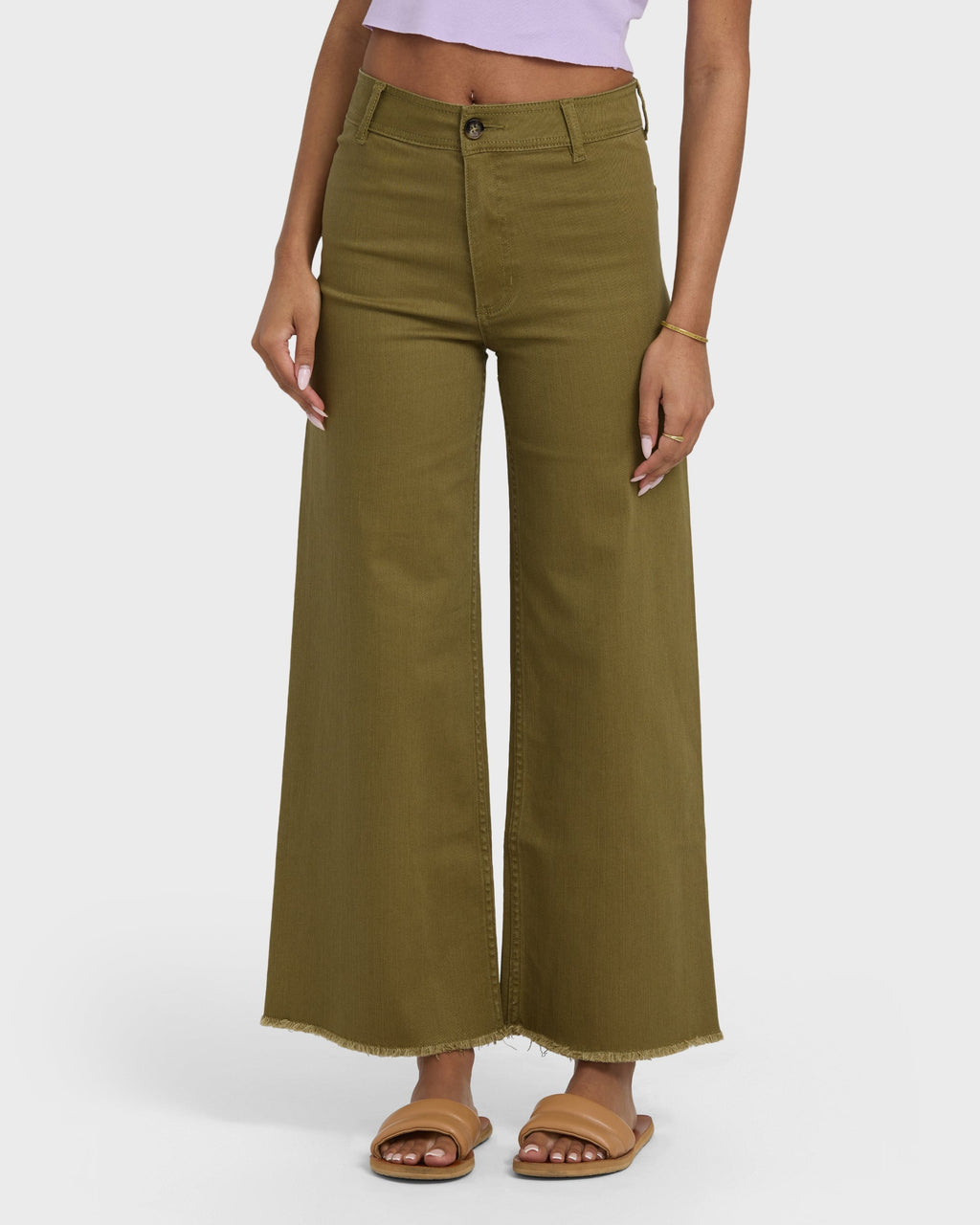 Billabong Free Fall High-Waist Twill Pants - Martini Olive