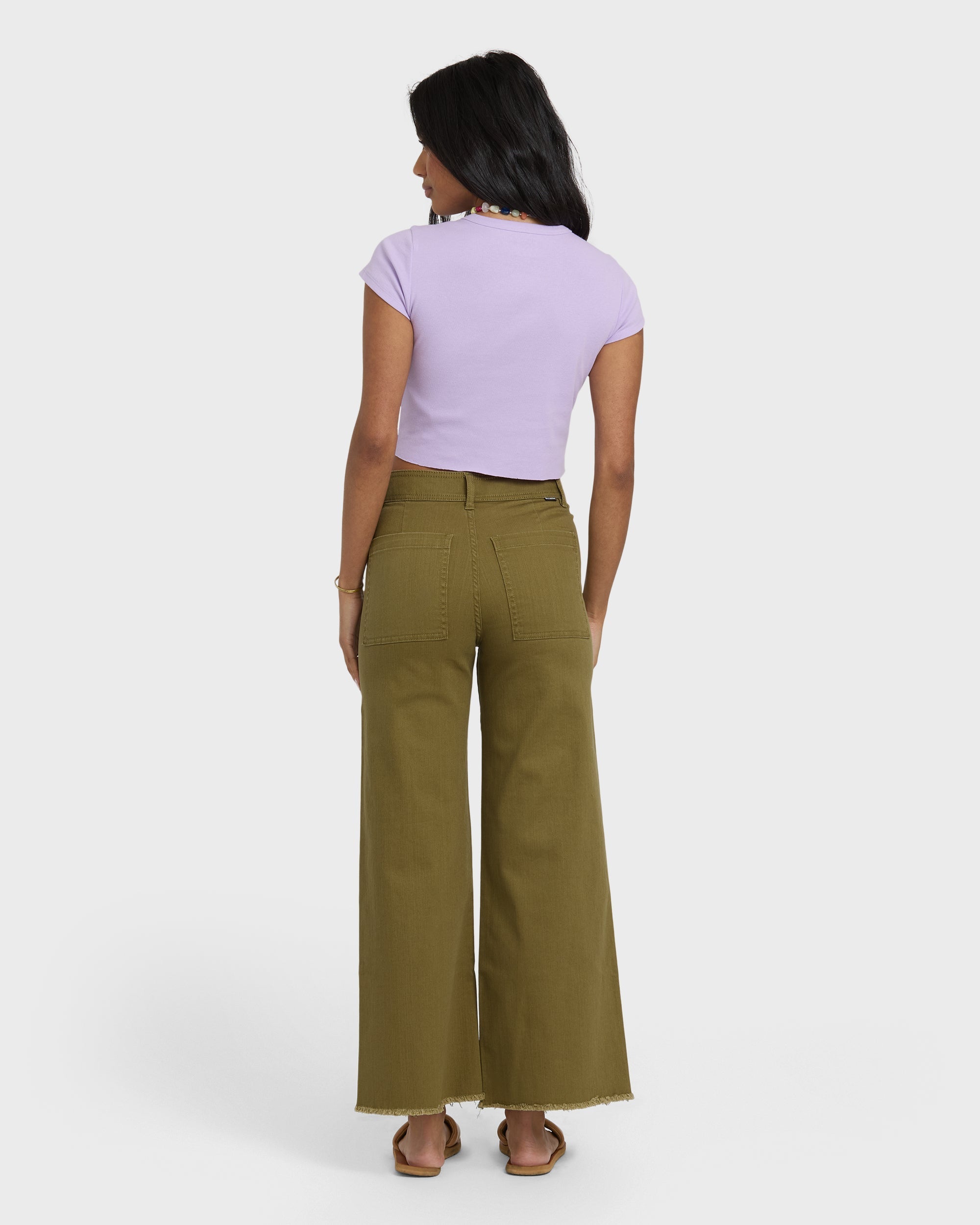 Billabong Free Fall High-Waist Twill Pants - Martini Olive
