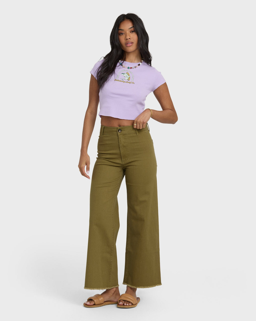 Billabong Free Fall High-Waist Twill Pants - Martini Olive