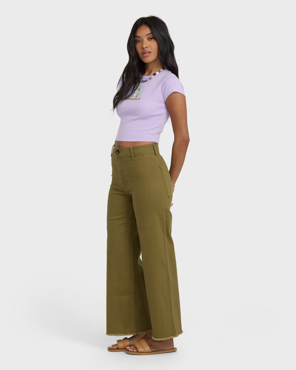 Billabong Free Fall High-Waist Twill Pants - Martini Olive