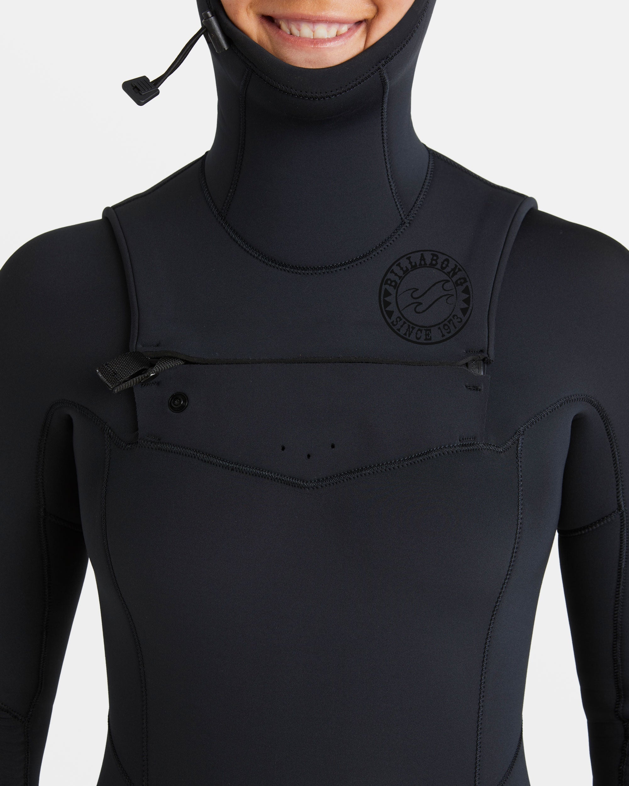 Billabong 4/3mm Salty Dayz Natural Upcycler GBS Chest Zip Hooded Wetsuit - Black