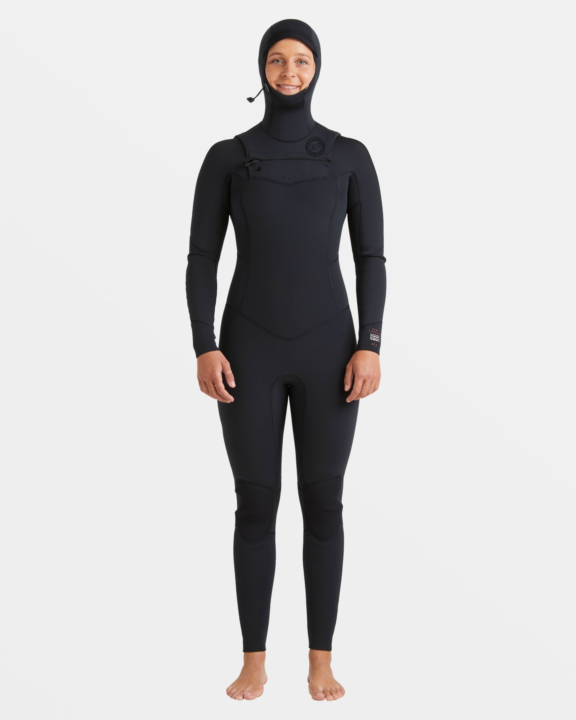 Billabong 4/3mm Salty Dayz Natural Upcycler GBS Chest Zip Hooded Wetsuit - Black