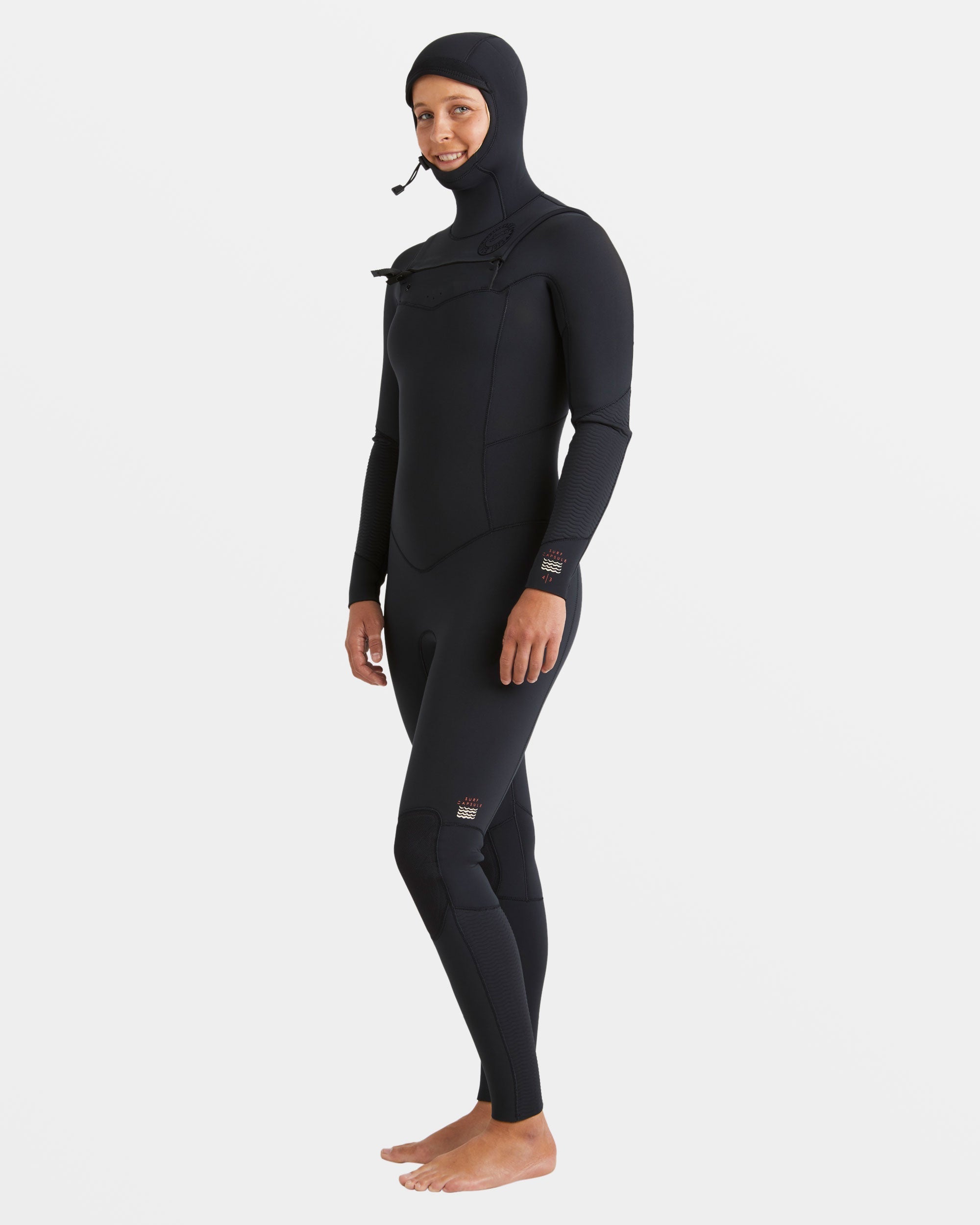 Billabong 4/3mm Salty Dayz Natural Upcycler GBS Chest Zip Hooded Wetsuit - Black