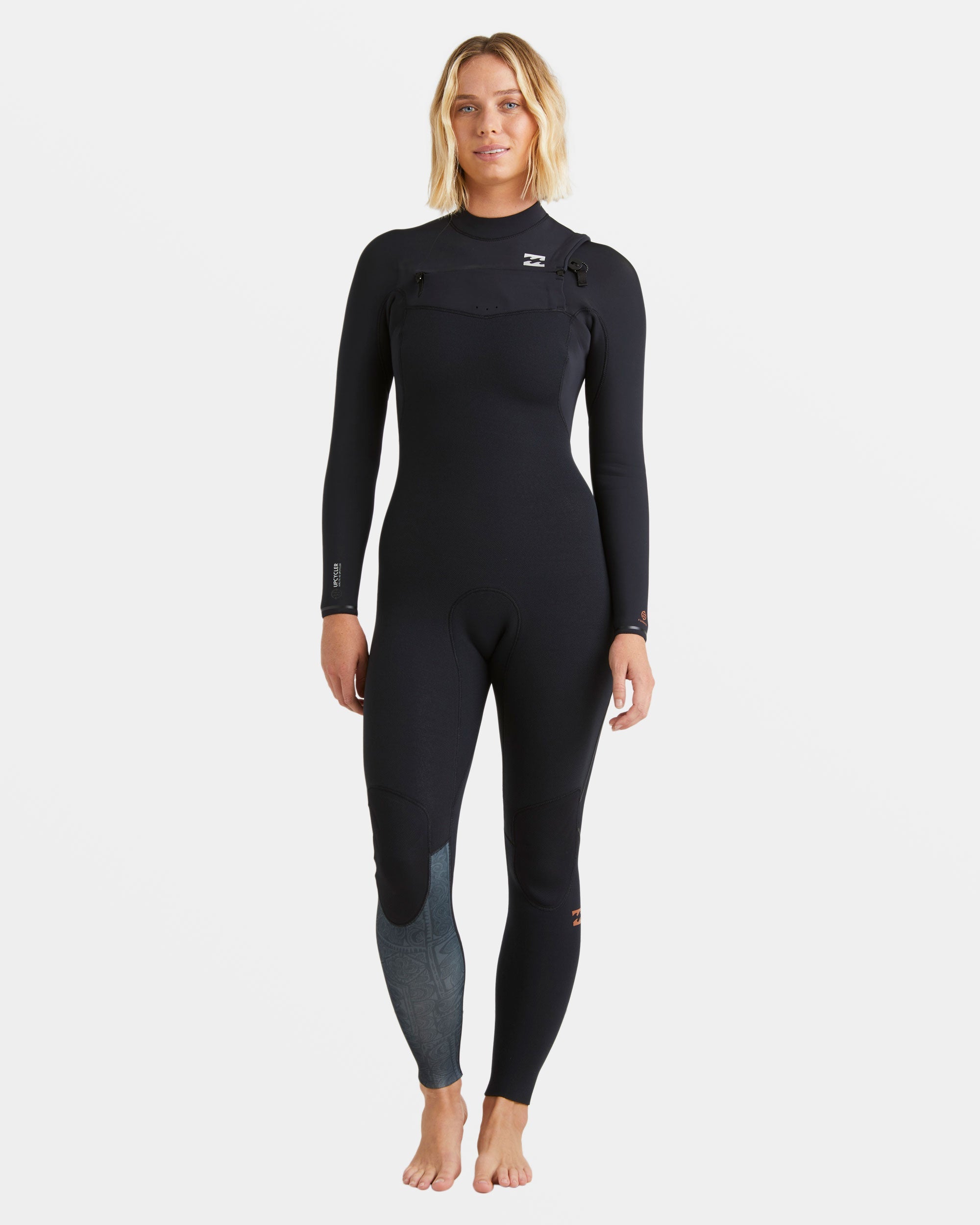 Billabong 4/3mm Furnace Natural GBS Chest Zip Fullsuit - Black Tiki
