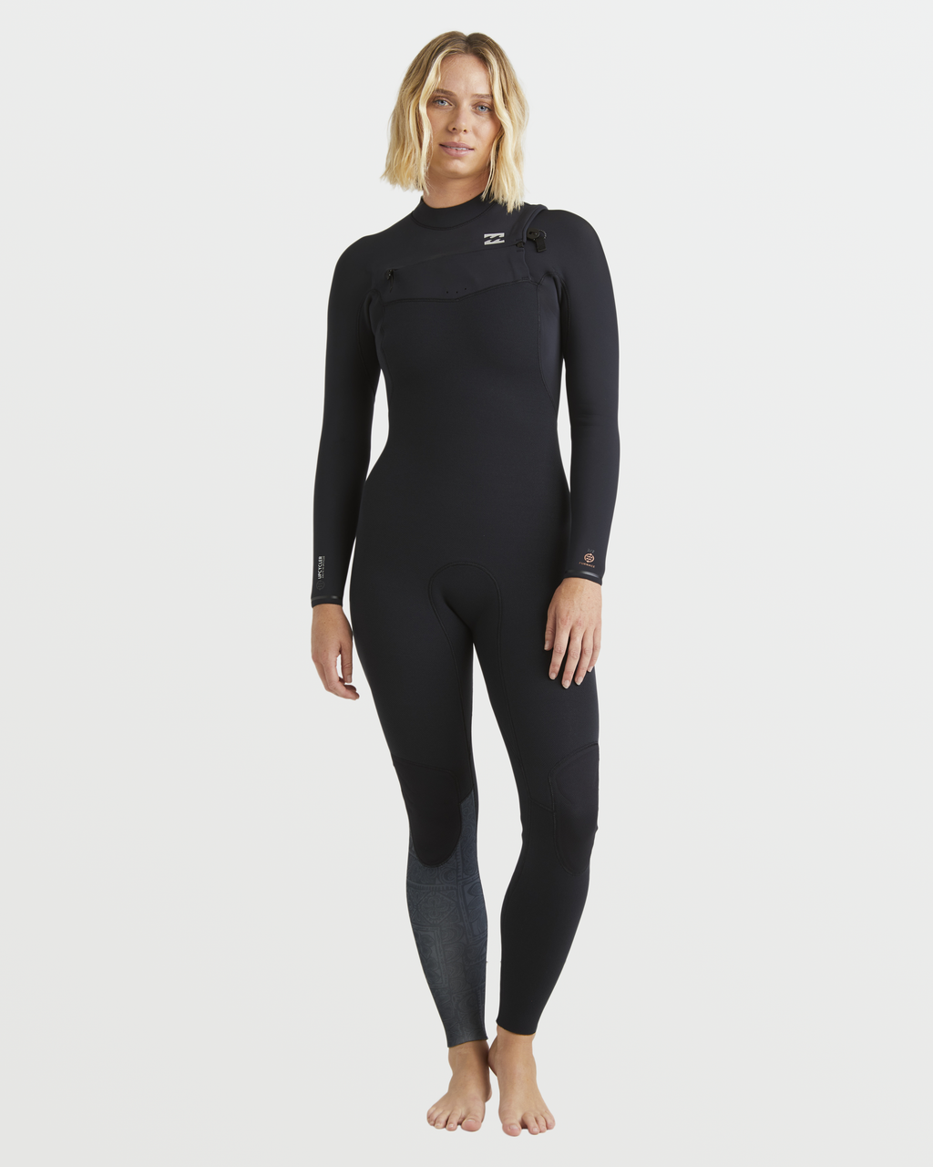 Billabong 3/2mm Furnace Natural GBS Chest Zip Fullsuit - Black Tiki