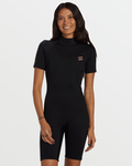 Billabong Foil Flatlock Short Sleeve Springsuit - Black