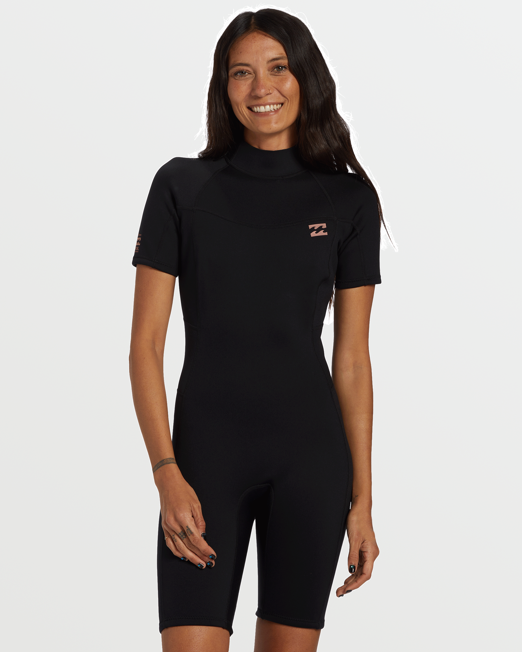 Billabong Foil Flatlock Short Sleeve Springsuit - Black