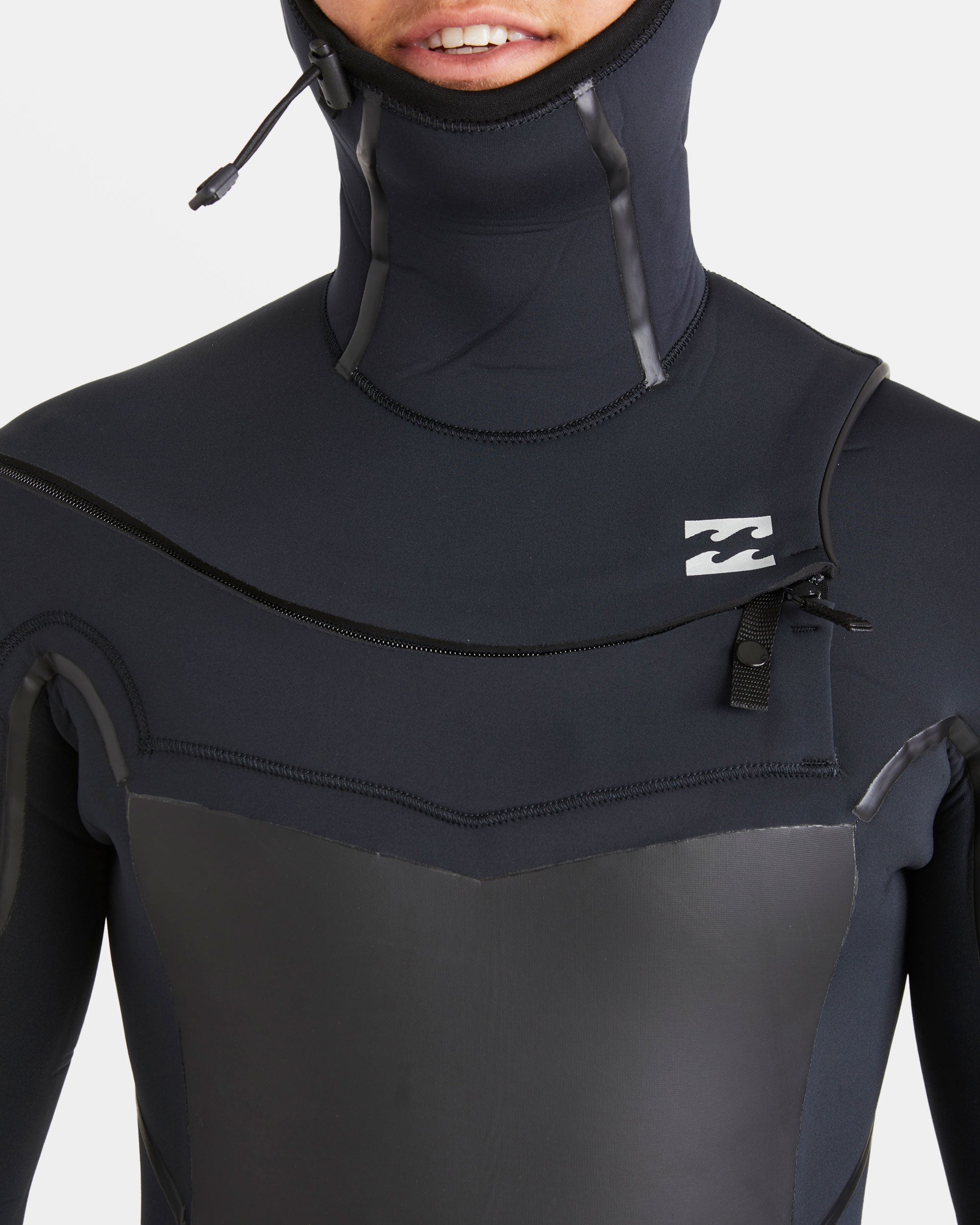 Billabong 5/4mm Absolute Natural+ Upcycler Welded Chest Zip Hooded Wetsuit - Black