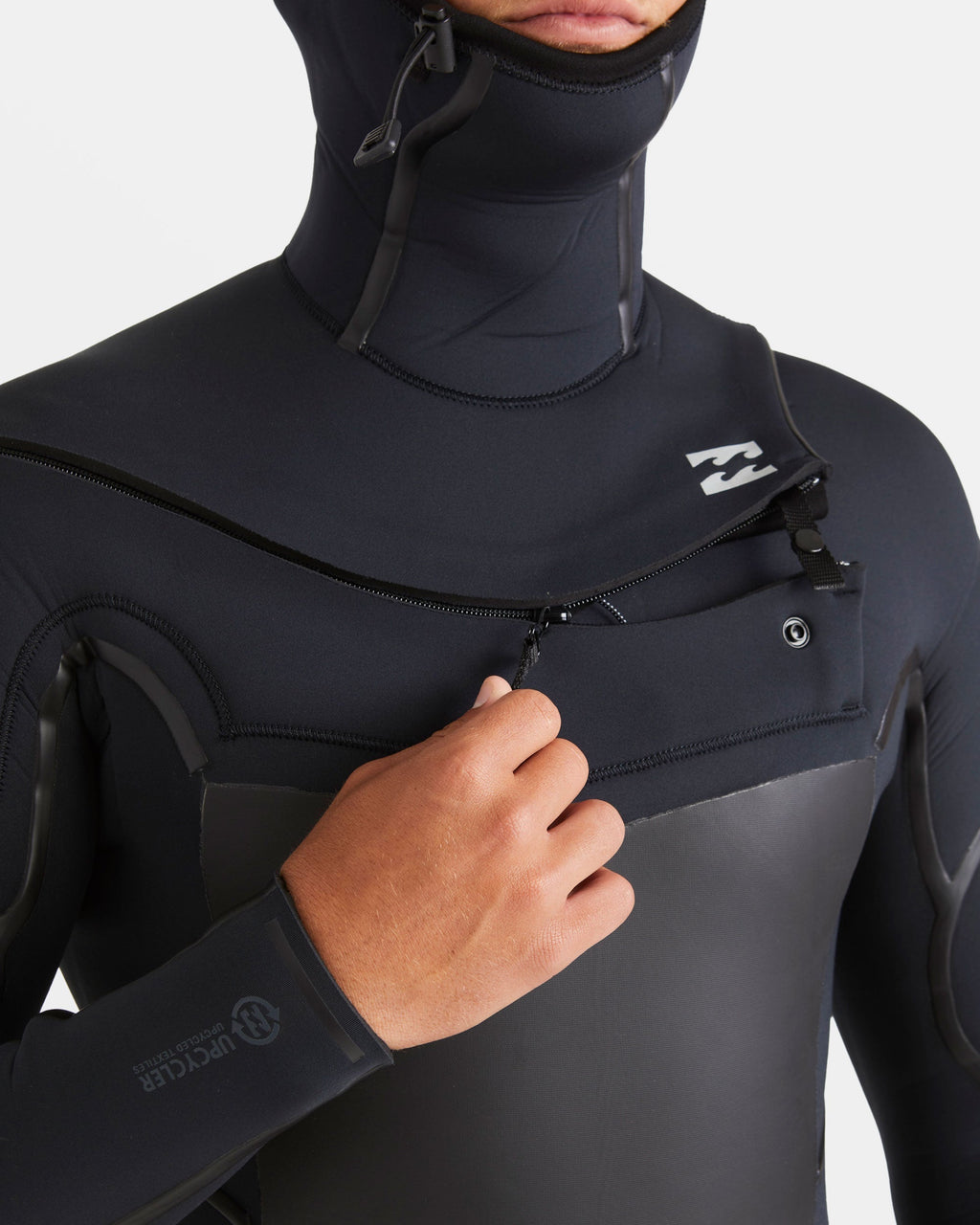 Billabong 5/4mm Absolute Natural+ Upcycler Welded Chest Zip Hooded Wetsuit - Black