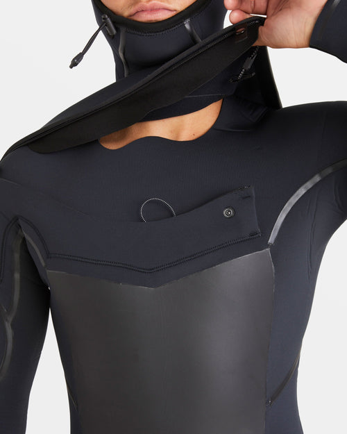 Billabong 5/4mm Absolute Natural+ Upcycler Welded Chest Zip Hooded Wetsuit - Black