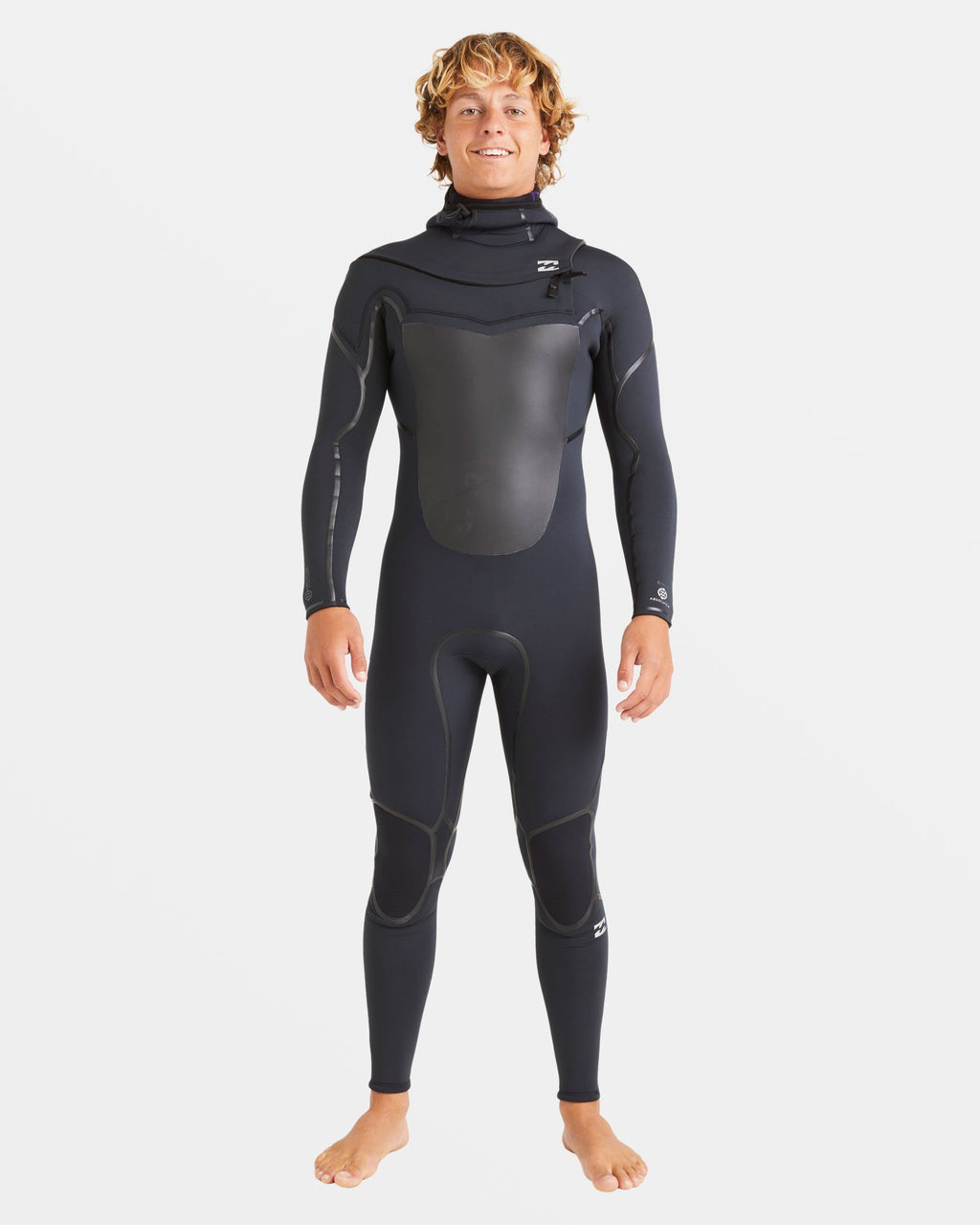 Billabong 5/4mm Absolute Natural+ Upcycler Welded Chest Zip Hooded Wetsuit - Black
