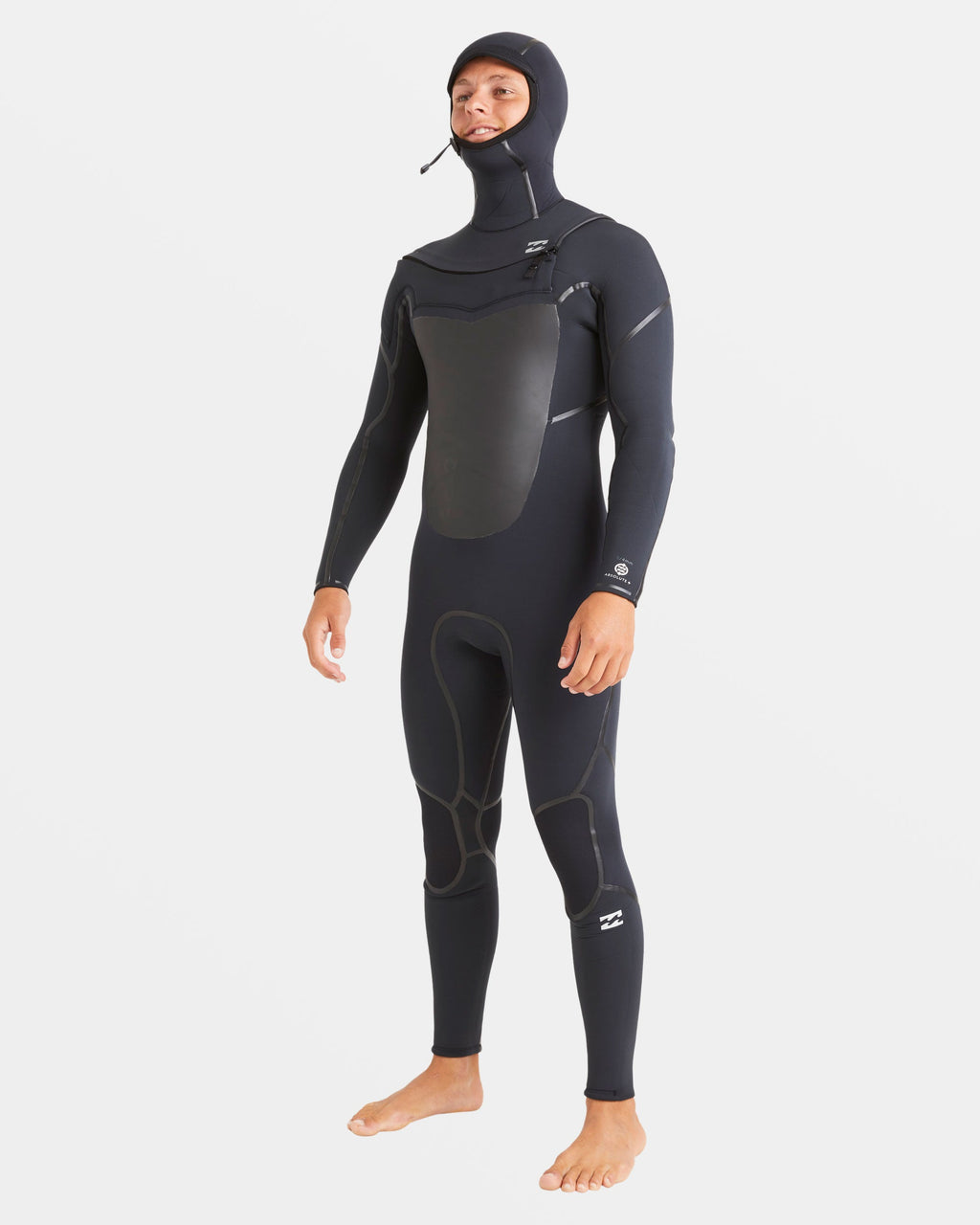 Billabong 5/4mm Absolute Natural+ Upcycler Welded Chest Zip Hooded Wetsuit - Black
