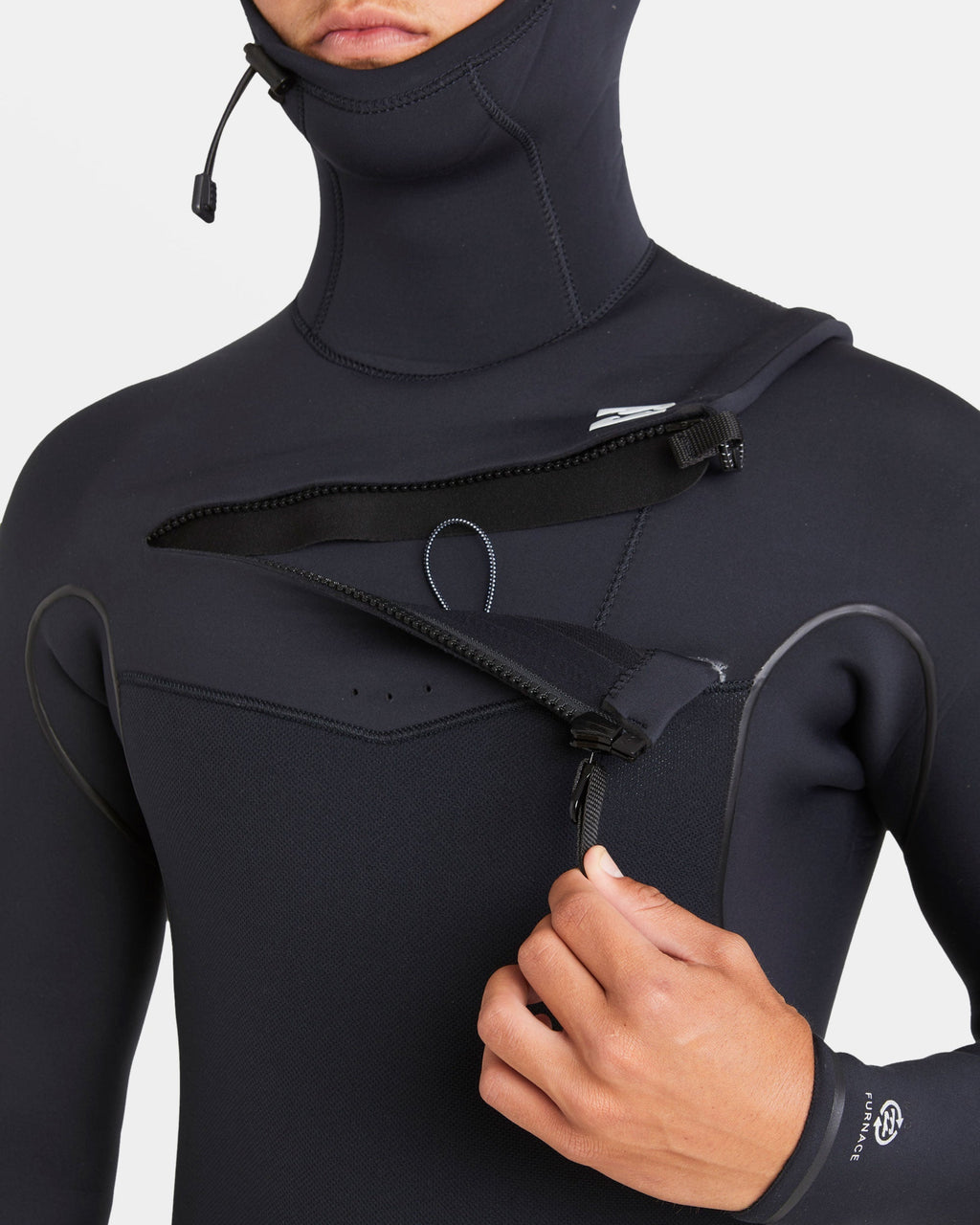 Billabong 6/5mm Furnace Natural Upcycler Welded Chest Zip Wetsuit - Black